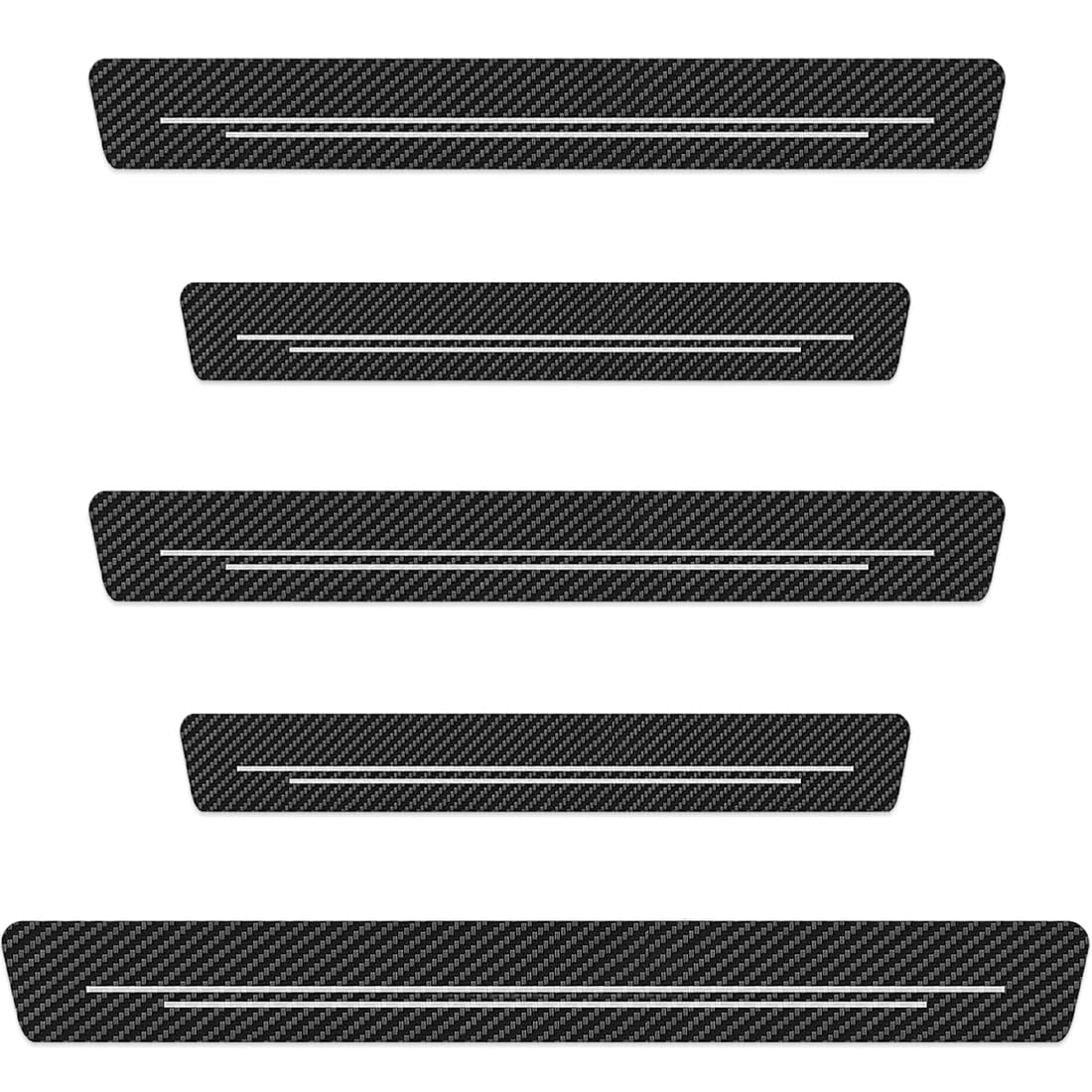 5 Pcs Pellicola Protettiva Universale per Portiere Auto, Protezione Soglia Adesiva Adatta a Tutti i Veicoli, Antigraffio con Resistenza all'Usura e Forte Aderenza (Fibra di Carbonio)