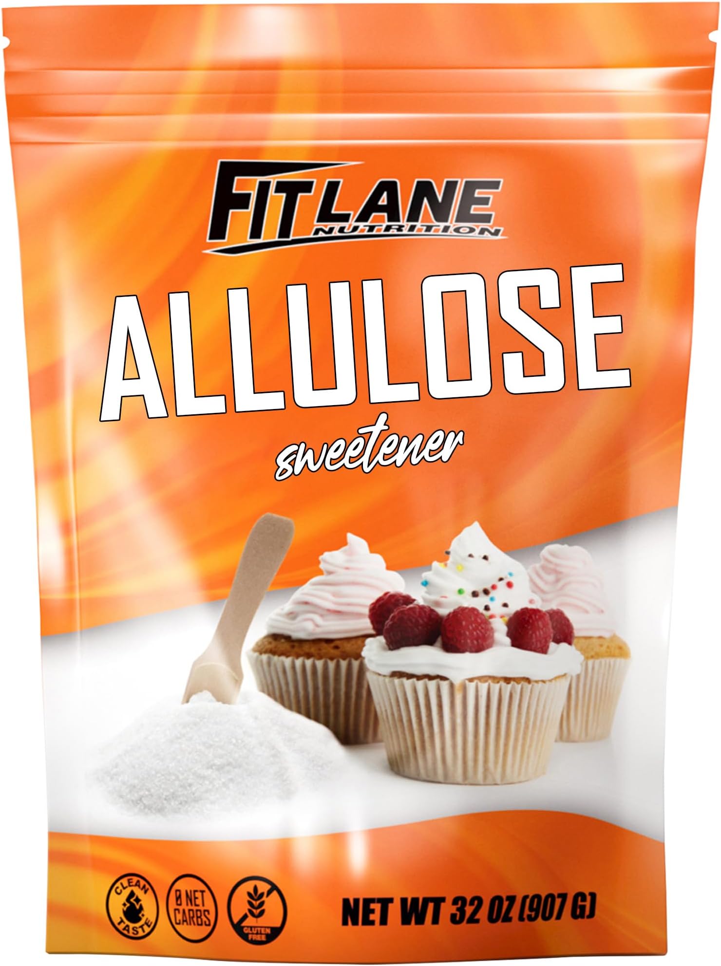 Allulose Sweetener 2 LBS - Pure Low Calorie Zero Net Carb Powder - Natural Keto Sugar Substitute With No Aftertaste - Perfect for Baking and Sweetening Your Favorite Foods - By Fit Lane Nutrition