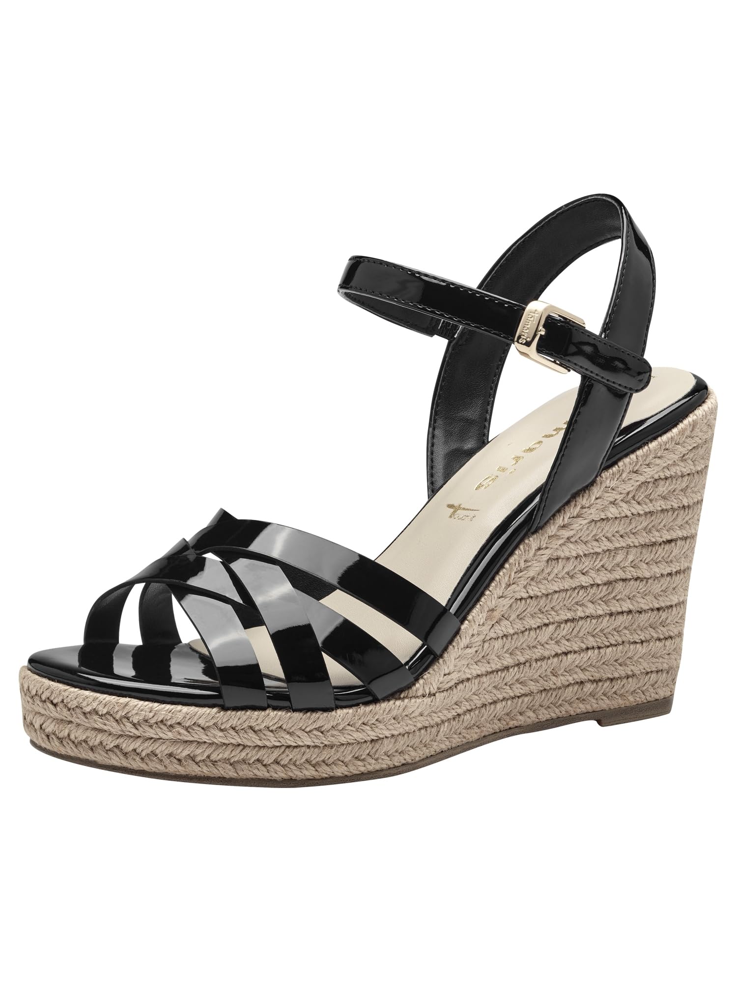 Tamaris Sandals 1-28380-42 Narrow, Black Patent, 5 UK