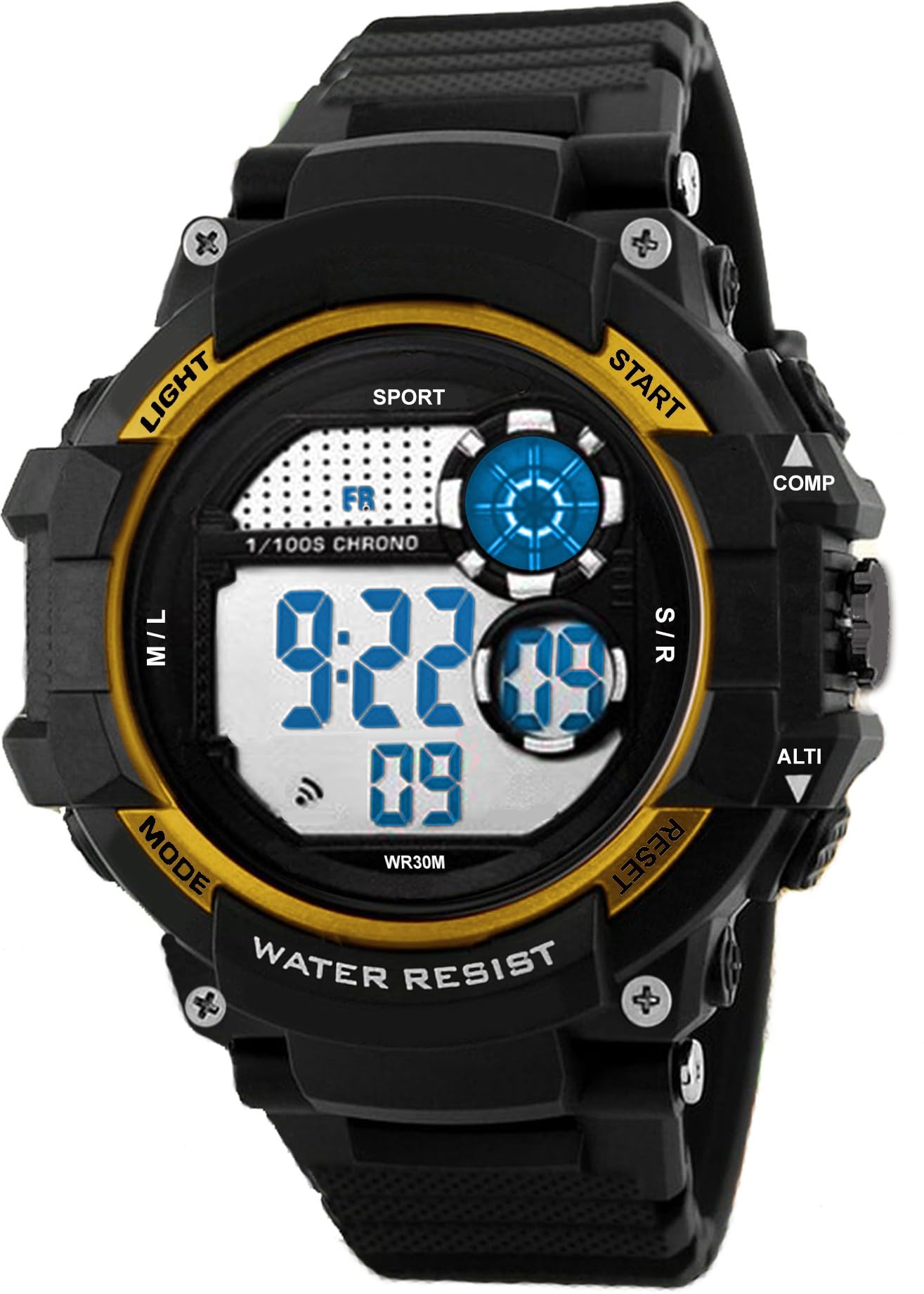 Time Up Digital Dial Backlight,Alarm,Stopwatch Sports Watch for Men-GSPORTS-X (Gold) (B08X3JK51F) Amazon Price History, Amazon Price Tracker