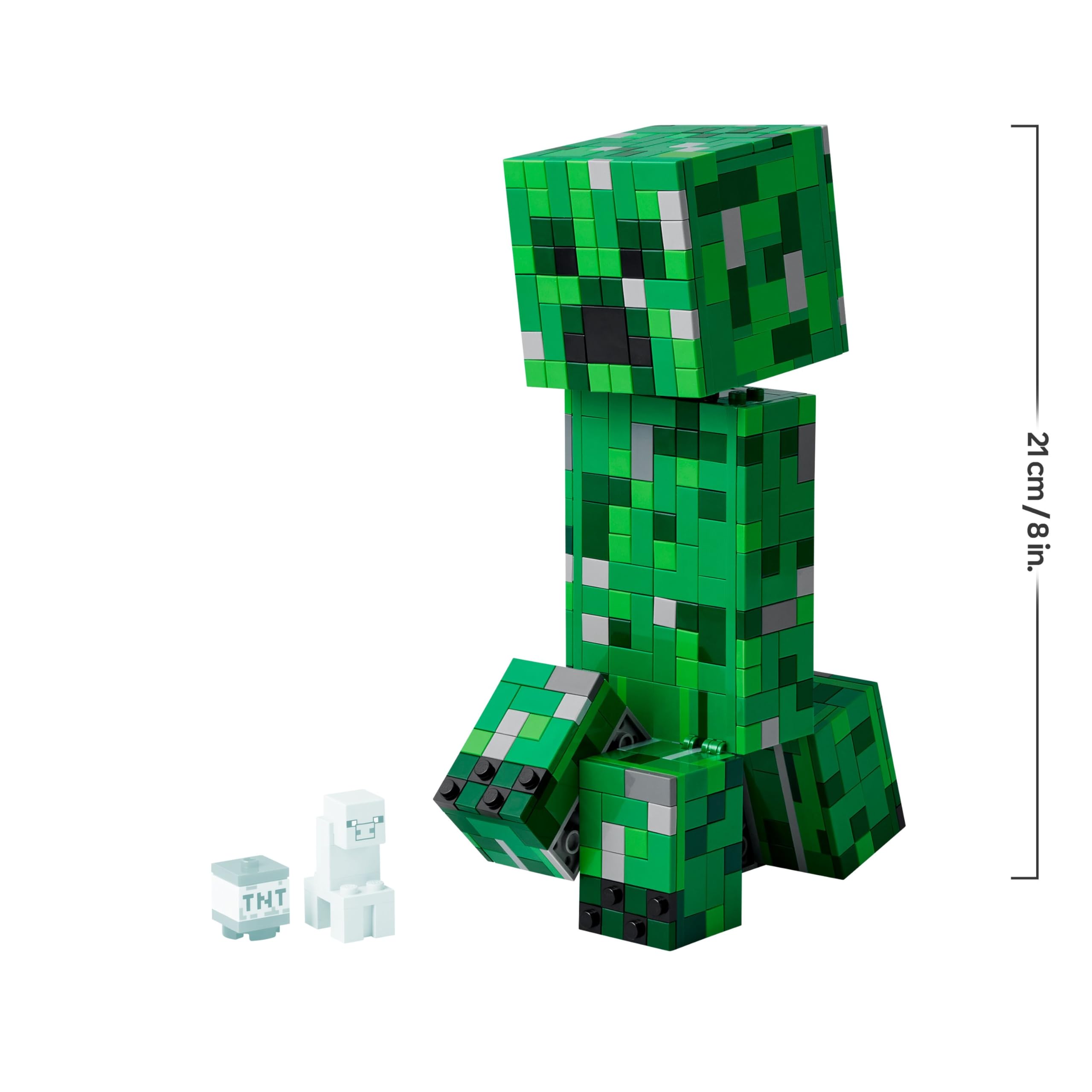 LEGO Minecraft El Creeper - Figura Articulada con Compartimento Oculto, Cerdo y Dinamita - Regalo Gamer para Niños, Niñas y Adolescentes de 10+ Años - Decoración Gaming Room 21276