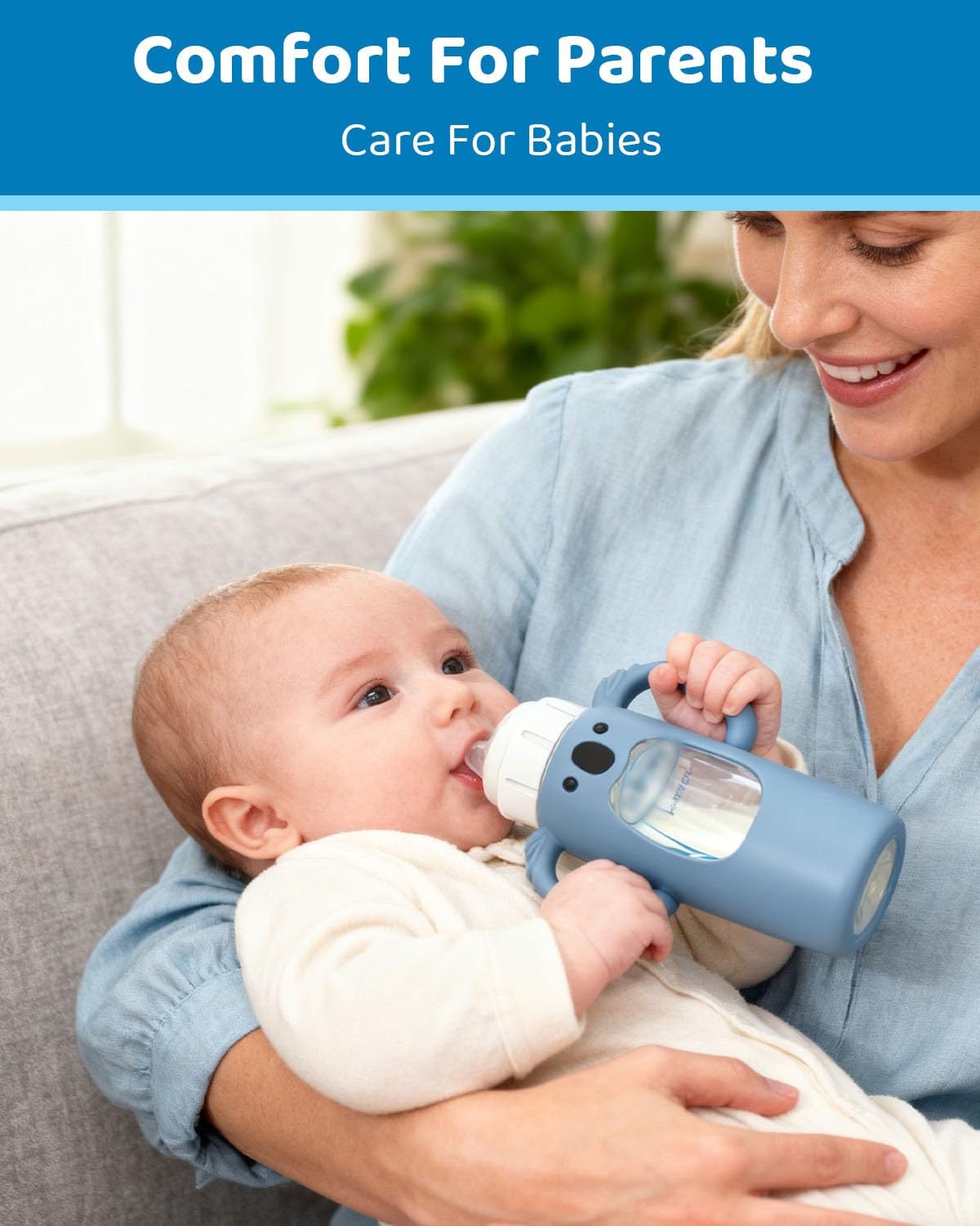 3 Pack Silicone Bottle Sleeves for Dr. Brown's Glass Baby Bottles, 8 oz, Anti-Slip Protective Covers with Handles, Baby Essentials(Bottles Not Included) - Image 6