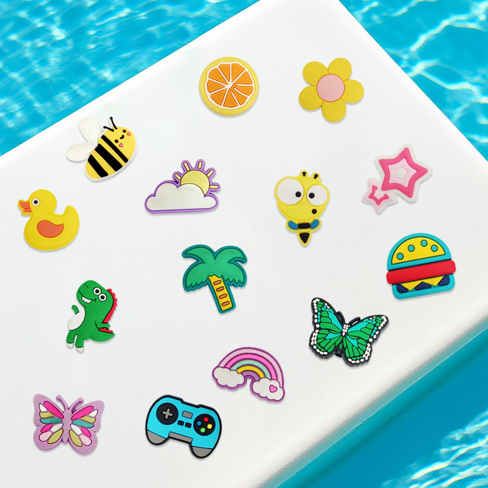 100 pcs Adornos para Zapatos, Shoe Charms, Adornos de Zapatos, Decoración de Zapatos, para Accesorios de Bricolaje, Sandalias, Decoración Superior