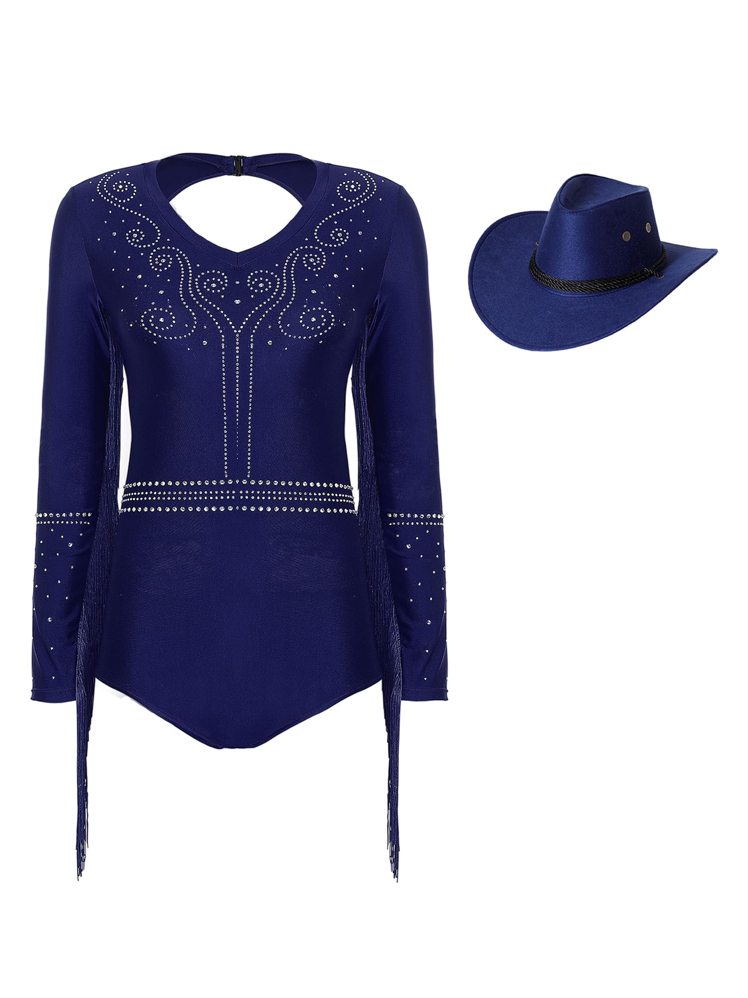 Bodysuit da danza per donne con cappello e design adatto per feste tematiche