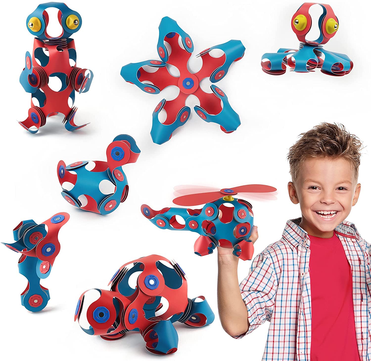 Clixo Crew 30 Piece Pack - The Flexible, Durable, Imagination-Boosting Magnetic Building Toy - Modern, Modular Designs for Hours of STEM Play. A Multi-Sensory Magnet Toy Experience Anywhere! Ages 4-99