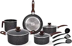 Jogo de Panelas Indução Cerâmica Antiaderente 8 Peças, Adequado para Fogão a Indução, Gás, Elétrico e Vitrocerâmico, Durável Lindas e Qualidade