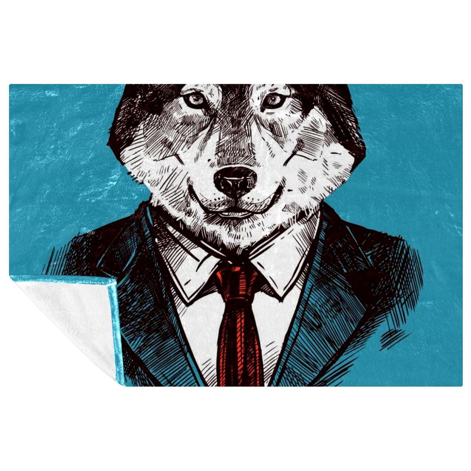 Couverture loup douce contre les soirées fraîches sur le canapé