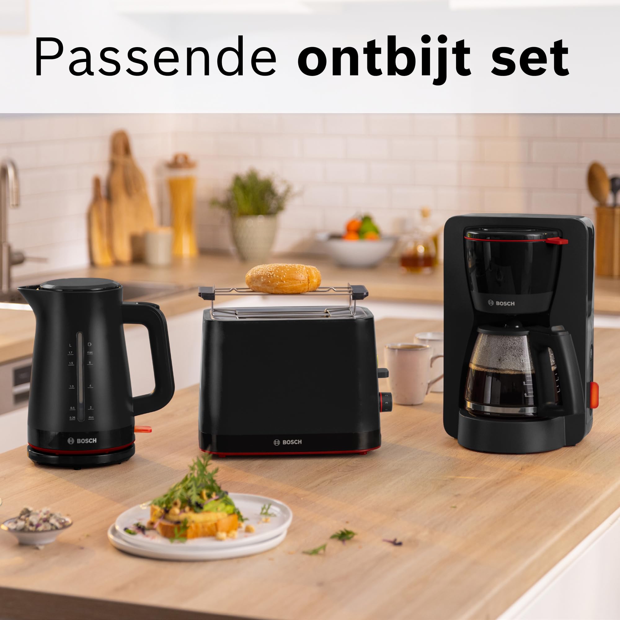 Braun Breakfast1 Collection WK1100BK Waterkoker, 360° draaibare sokkel, afneembaar kalkfilter, inhoud 1,7 l, BPA-vrij, 2200 W, kunststof, zwart