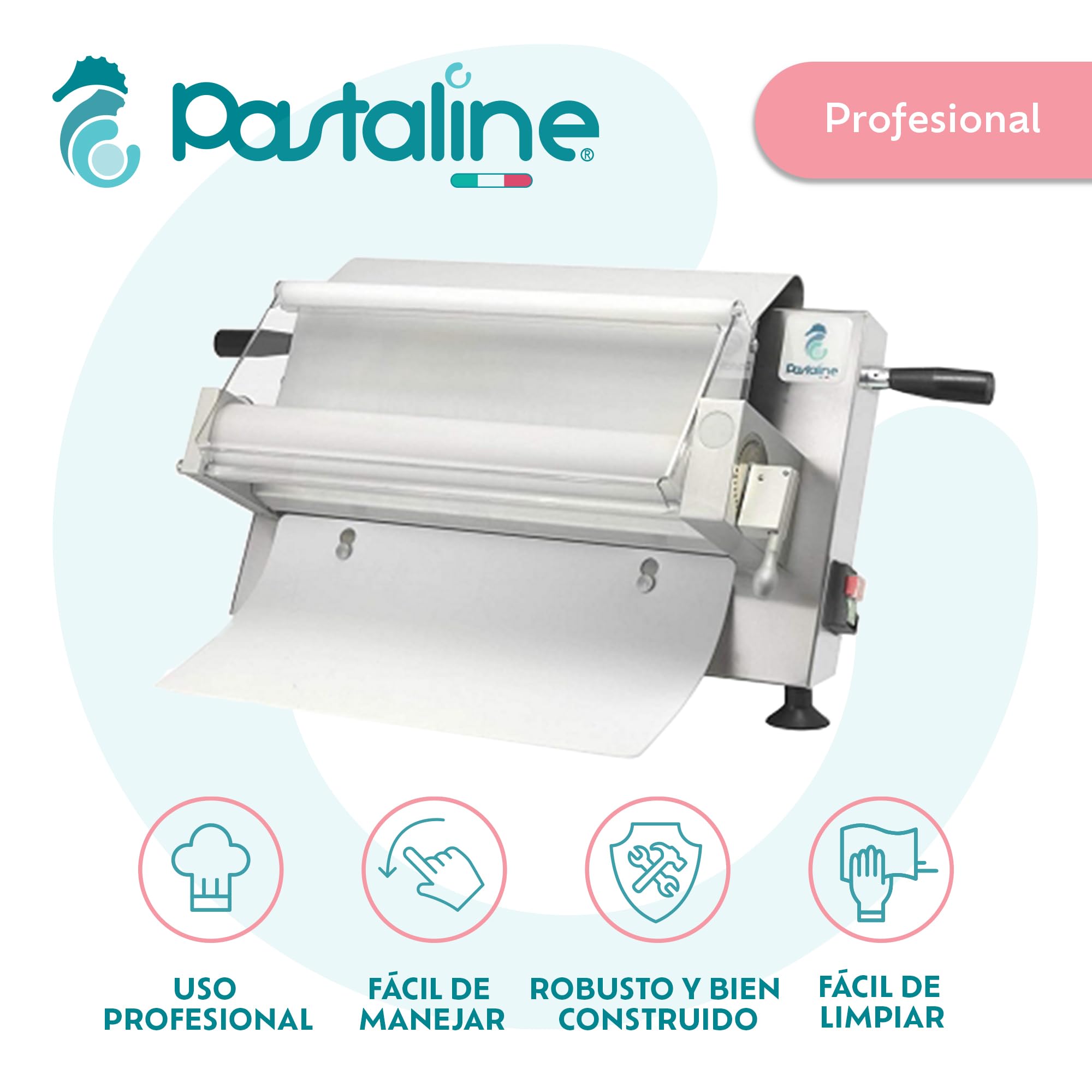 Pastaline Máquina Electrica Laminadora de Masa - Laminadora de Fondant Maxy Sfogly para Glaseado, Mazapán y Hojaldre | Máquina de Fondant de Fácil Instalación para Hogar o Pequeña Cocina Comercial