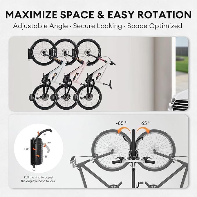 Soporte de pared para bicicleta, gancho vertical, 2 unidades, 66 lb miniatura 5