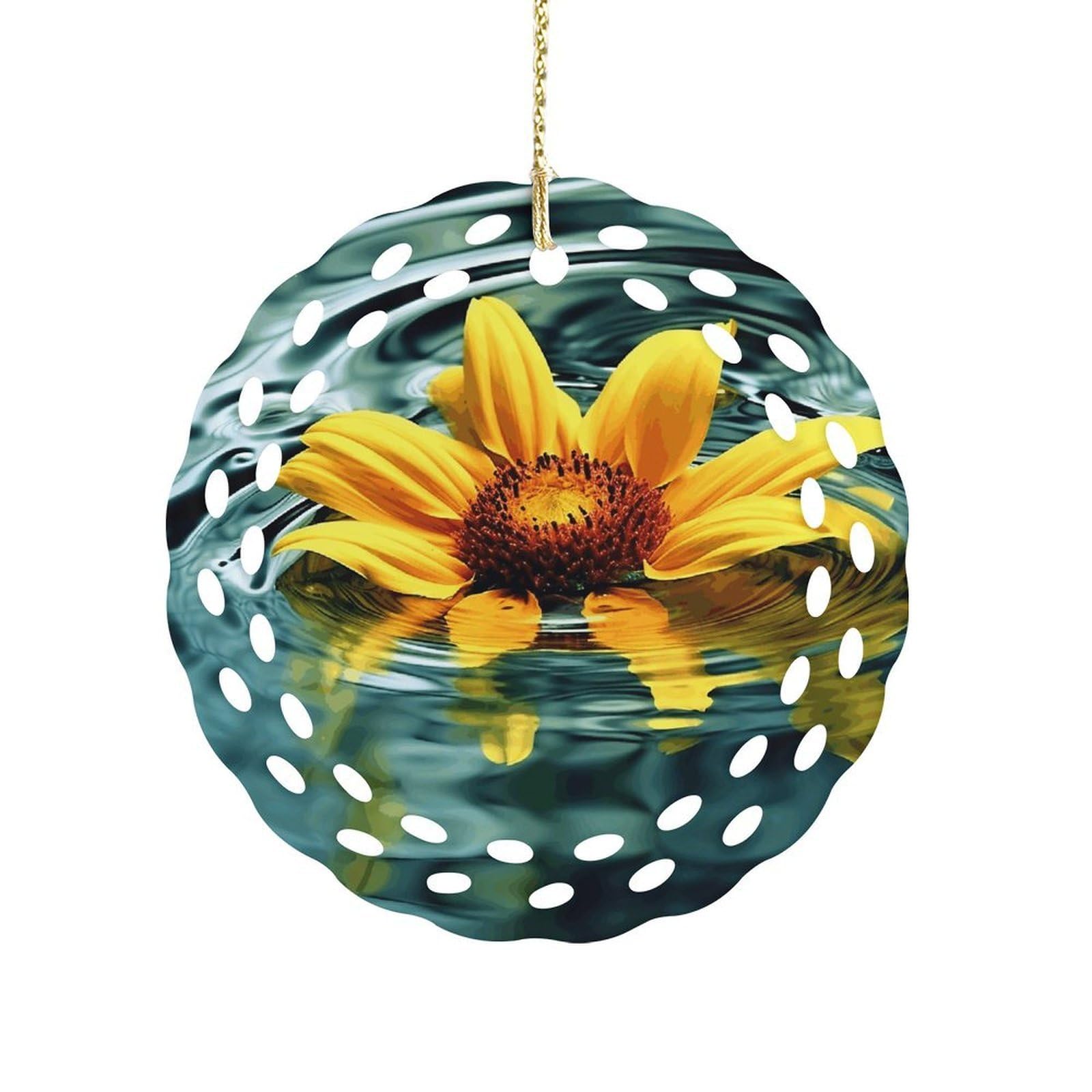 Wsoihfec Style Sunflower In Waterhanging Ornaments For Tree- Christmas Ornaments,Home Decor | Housewarming Gifts,Ceramic Keepsake For Family, Friends