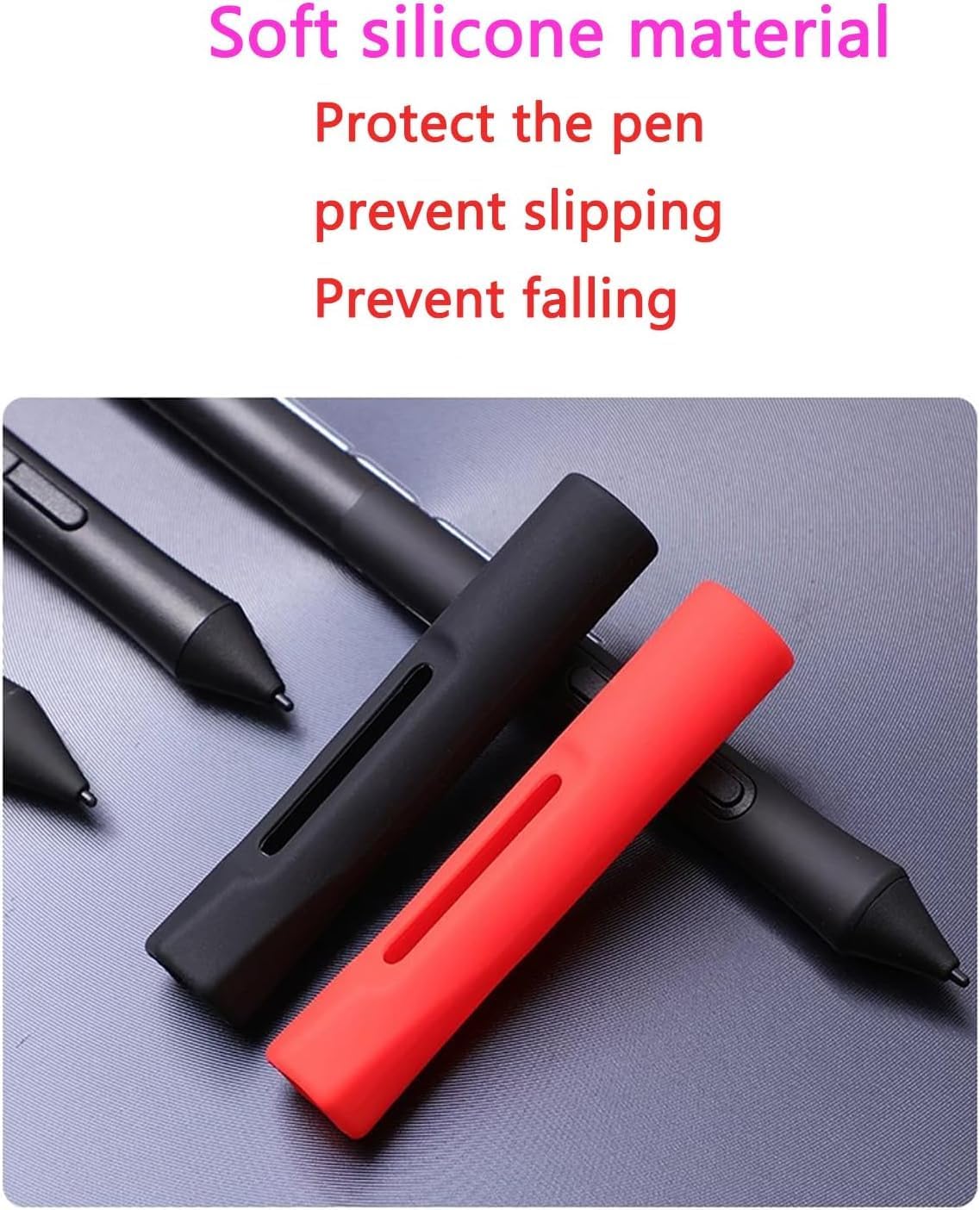 Silicone Pen Holder Grip Suitable for Wacom Pen LP-190-2K LP-1100-4K for Wacom One DTC-133 Pen Stylus (Black, s)