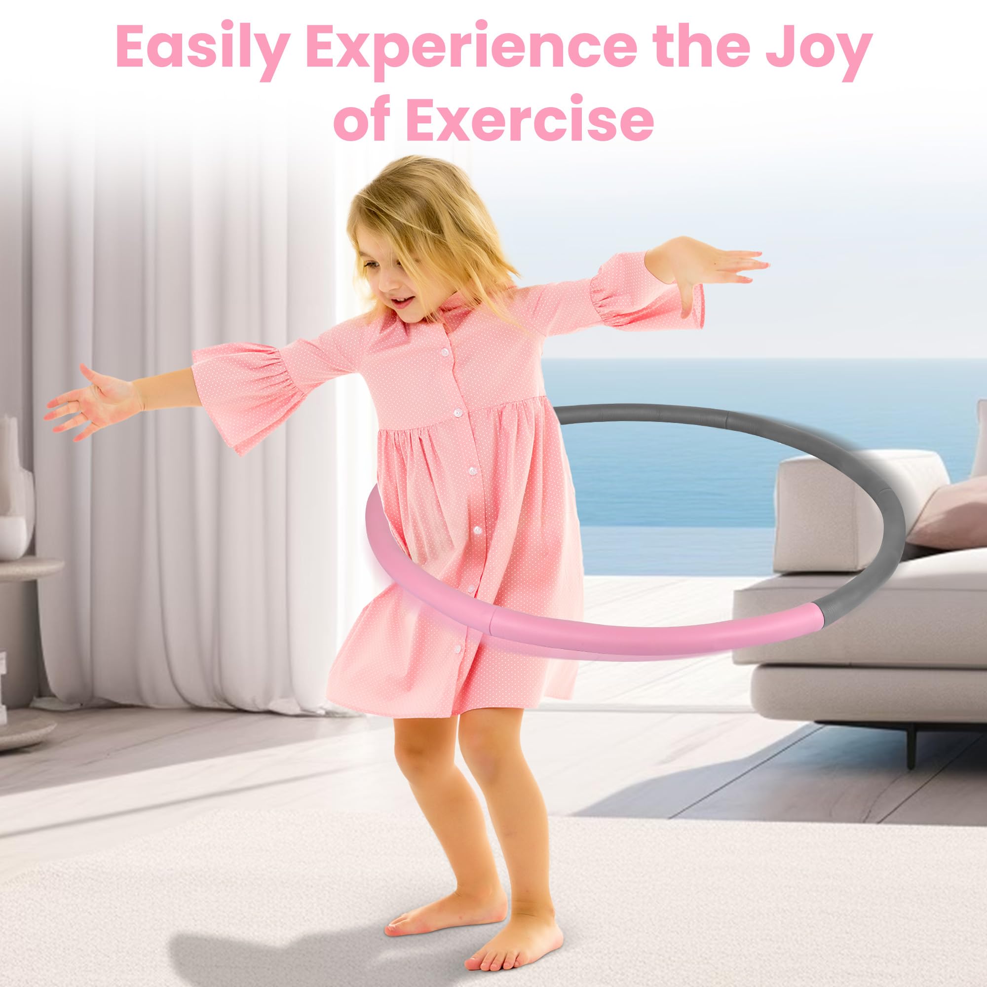 Fentar Cerceau Enfant, Cerceau Hula Hoop Détachable en 6 Parties, Cerceau Hula Hoop Enfant de 64 cm de Diamètre, Hula Hoop Fitness au Design de Vagues, Cerceau Fitness de Gymnastique et de Fentar Cerceau Enfant, Cerceau Hula Hoop Détachable en 6 Parties, Cerceau Hula Hoop Enfant de 64 cm de Diamètre, Hula Hoop Fitness au Design de Vagues, Cerceau Fitness de Gymnastique et de