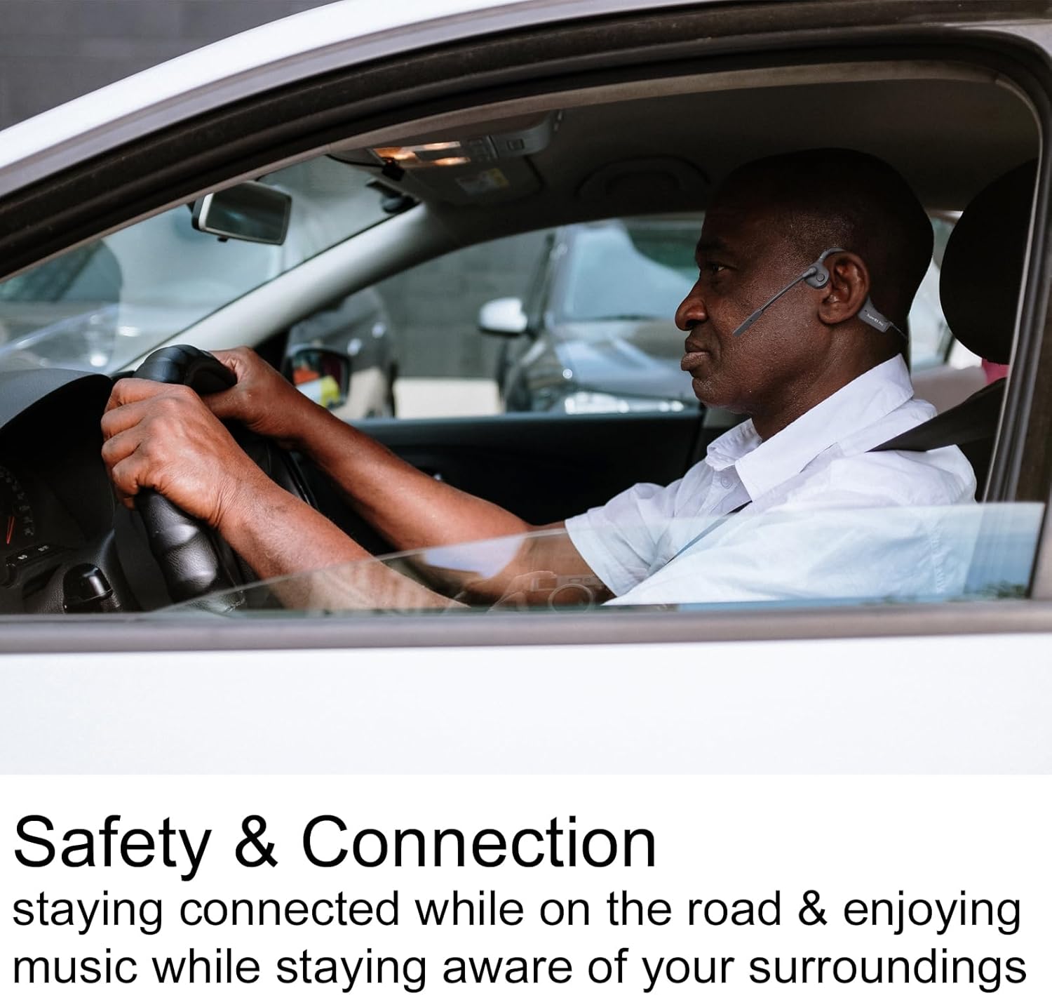 Bone Conduction Headphones with Mic Bluetooth 5.2 Open Ear Headphones with Boom Mic Wireless Headset Waterproof Earphones Conducting Headphones, Quick Charge, Multi-Point Pairing