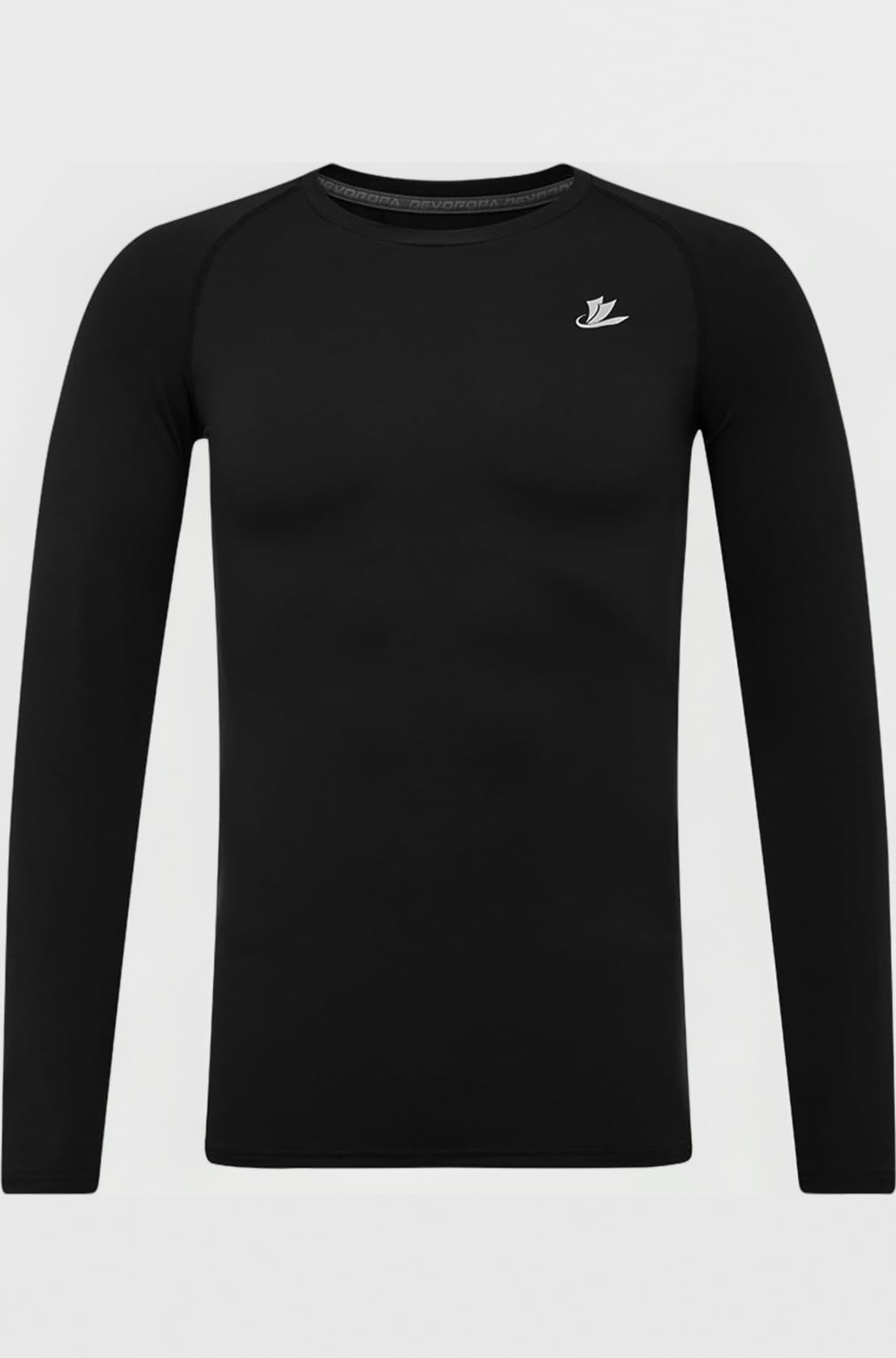 Devoropa Youth Boys Compression Shirt Long Sleeve Football Baseball Undershirt Quick Dry Sports Baselayer Black S