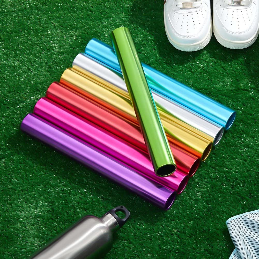 Lot de 8 bâtons de relais en aluminium pour course d'athlétisme, gym, course à pied