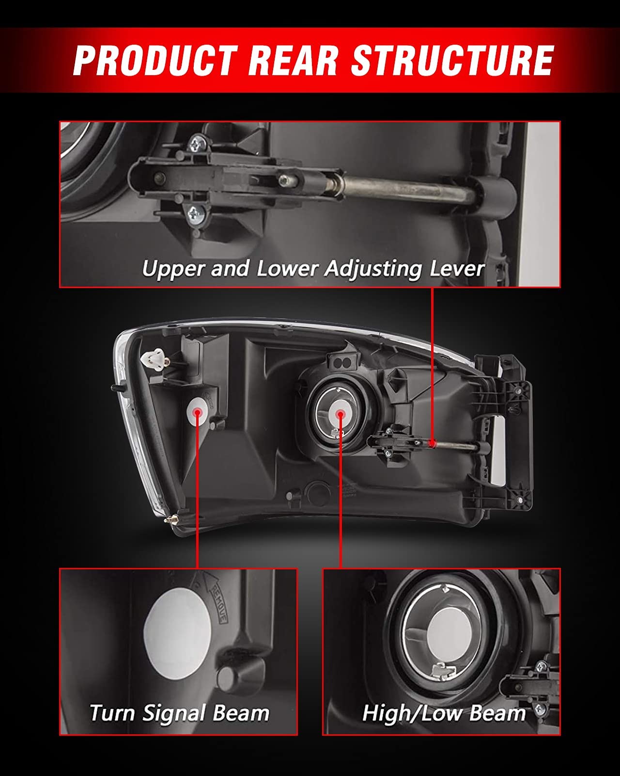 20062009 Dodge Ram Headlight Assembly by ADCARLIGHTS Headlights for