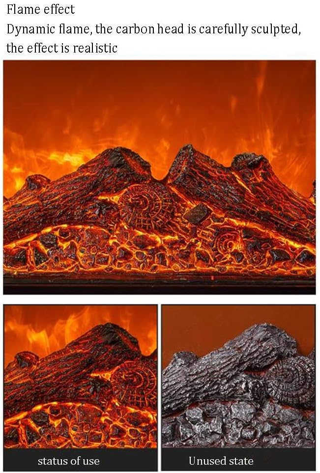 Fireplace Electrical Fire Flame Heater Stove Living Room Burner Wall Mounted Electric Fire with Flames and Can Be Inserted 1000x600x180mm Vision