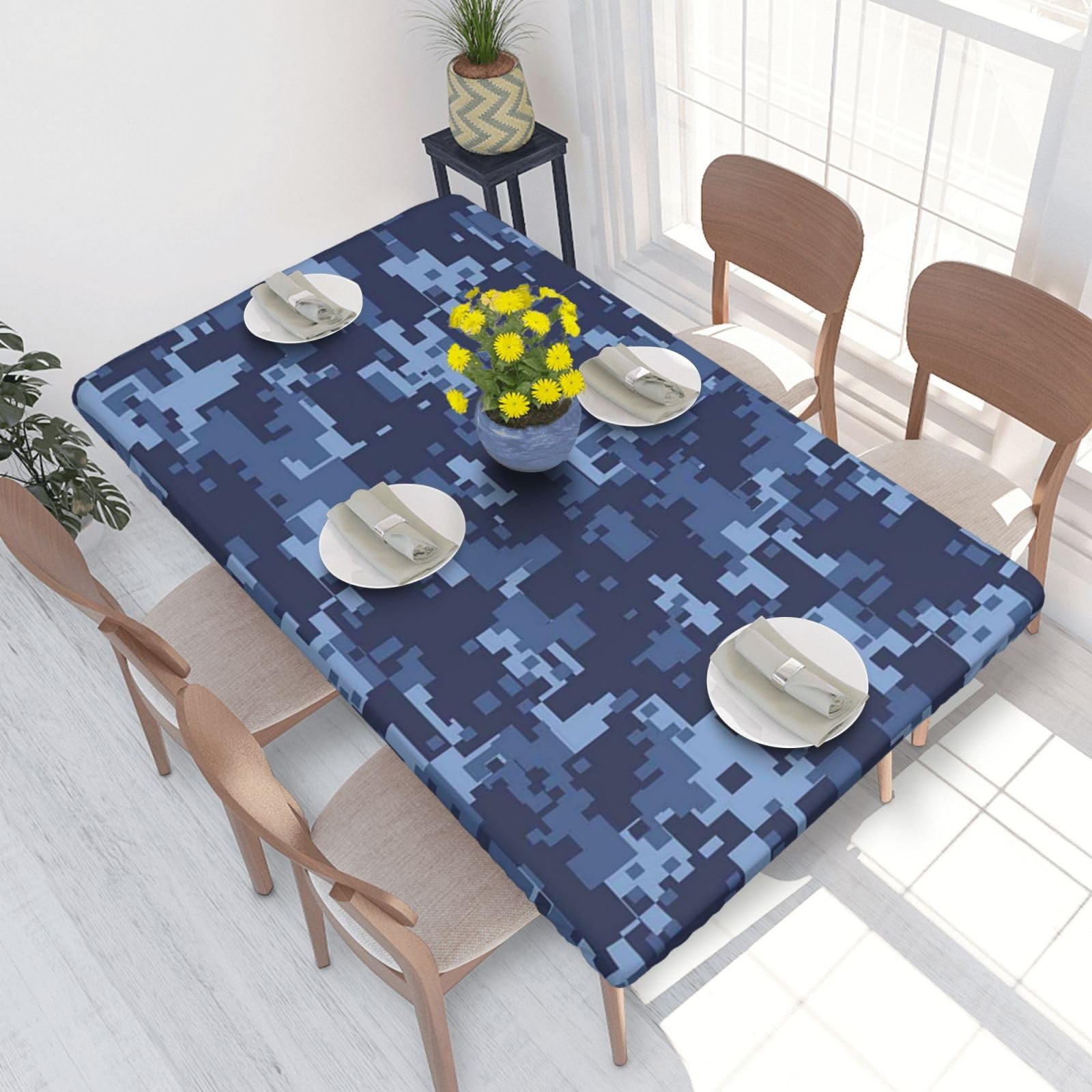 BNVSADC Camouflage Pattern Printed 4FT Tablecloth 122x76 CM Polyester Kitchen Water Resistant Table Cloth Dining Table Decoration Table Covers