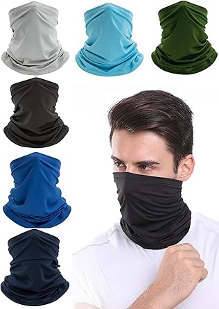 6 Pcs Neck Gaiter Balaclava Bandana Gator Gaiter Face Mask UPF 50+