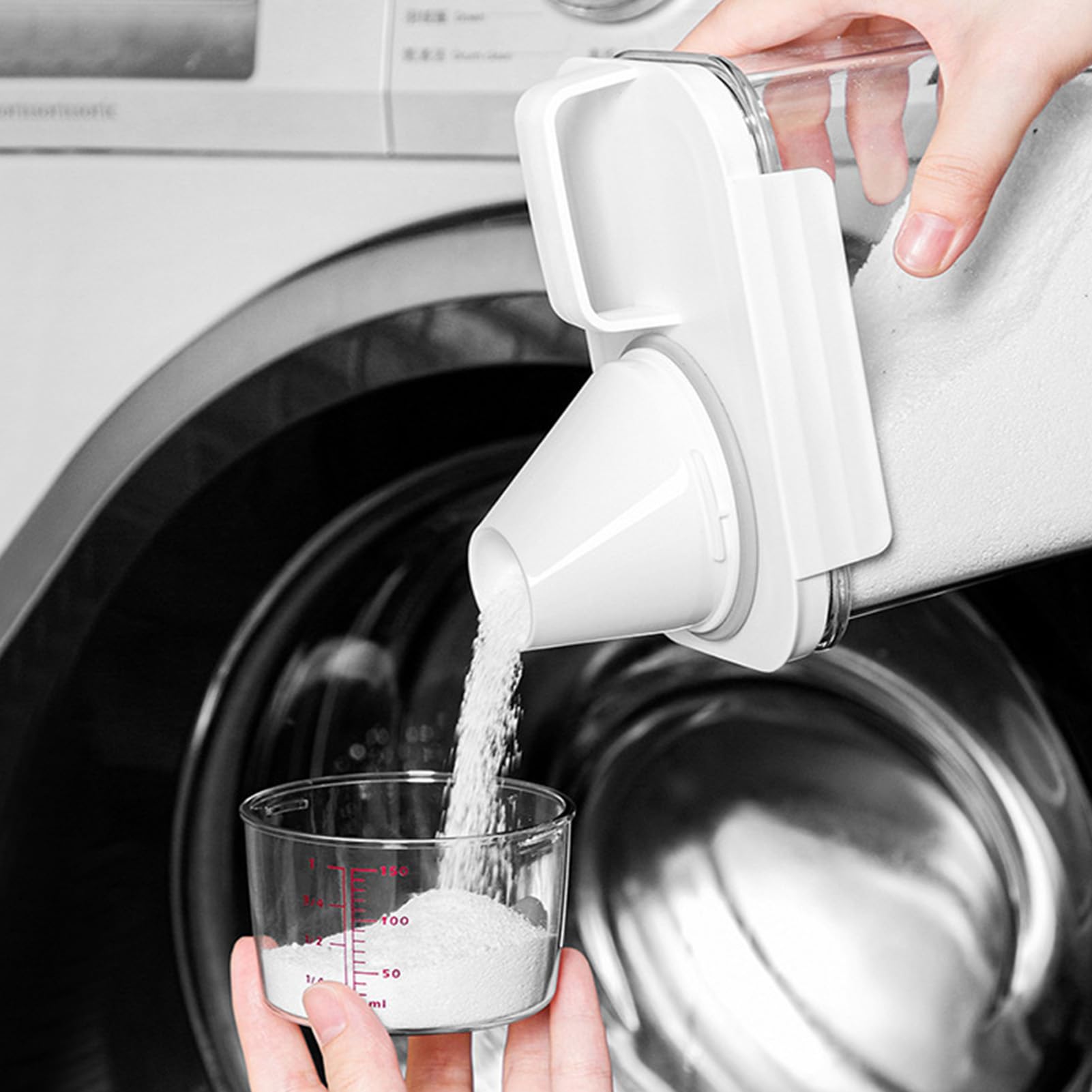 Contenitore per detersivo in polvere per bucato, dispenser ammorbidente, con manico misurino per proteggere dall'umidità, per perline che migliorano il profumo/piccole particelle solide/liquidi (L)