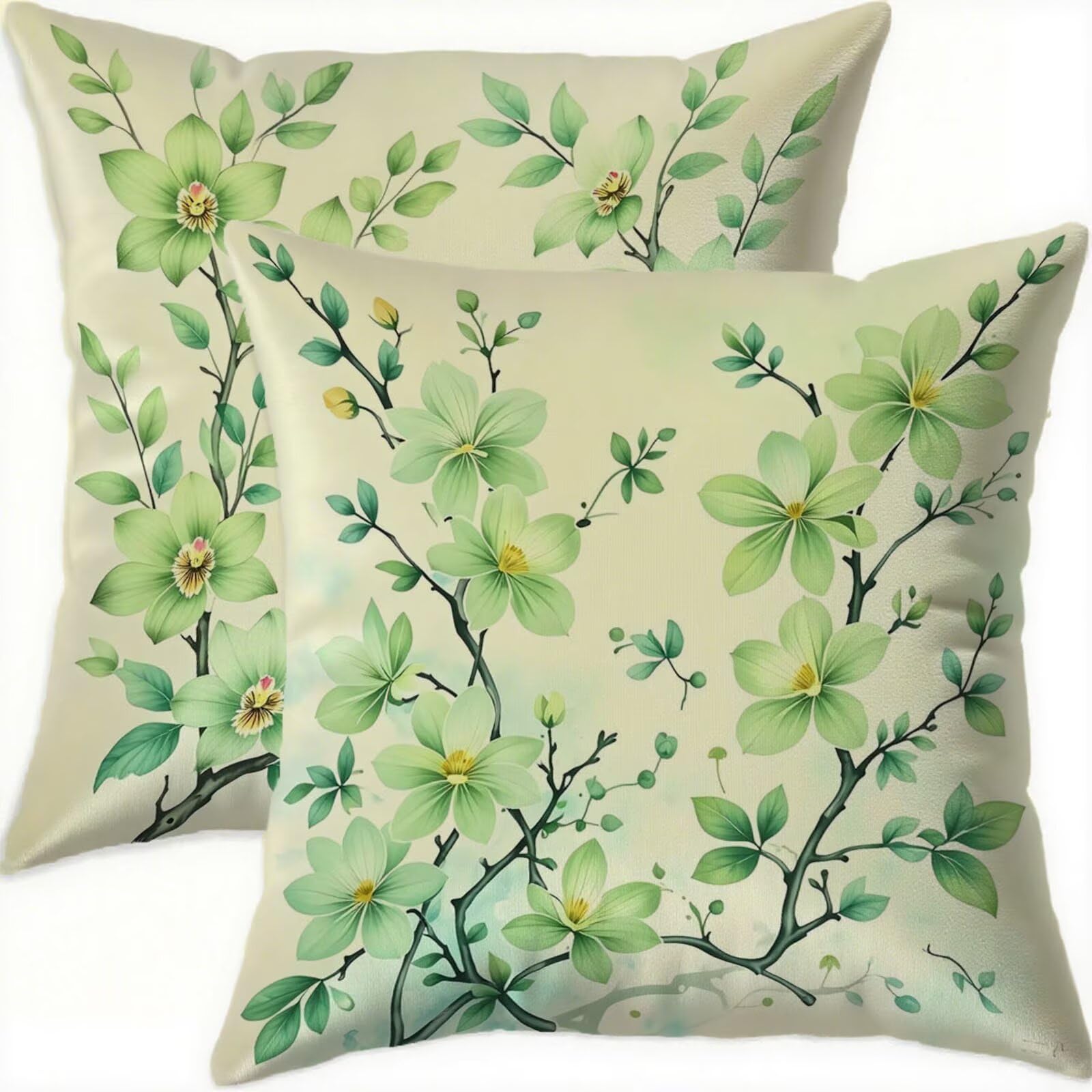 Housse coussin 65x65cm pour canapé de salon moderne au motif géométrique vert