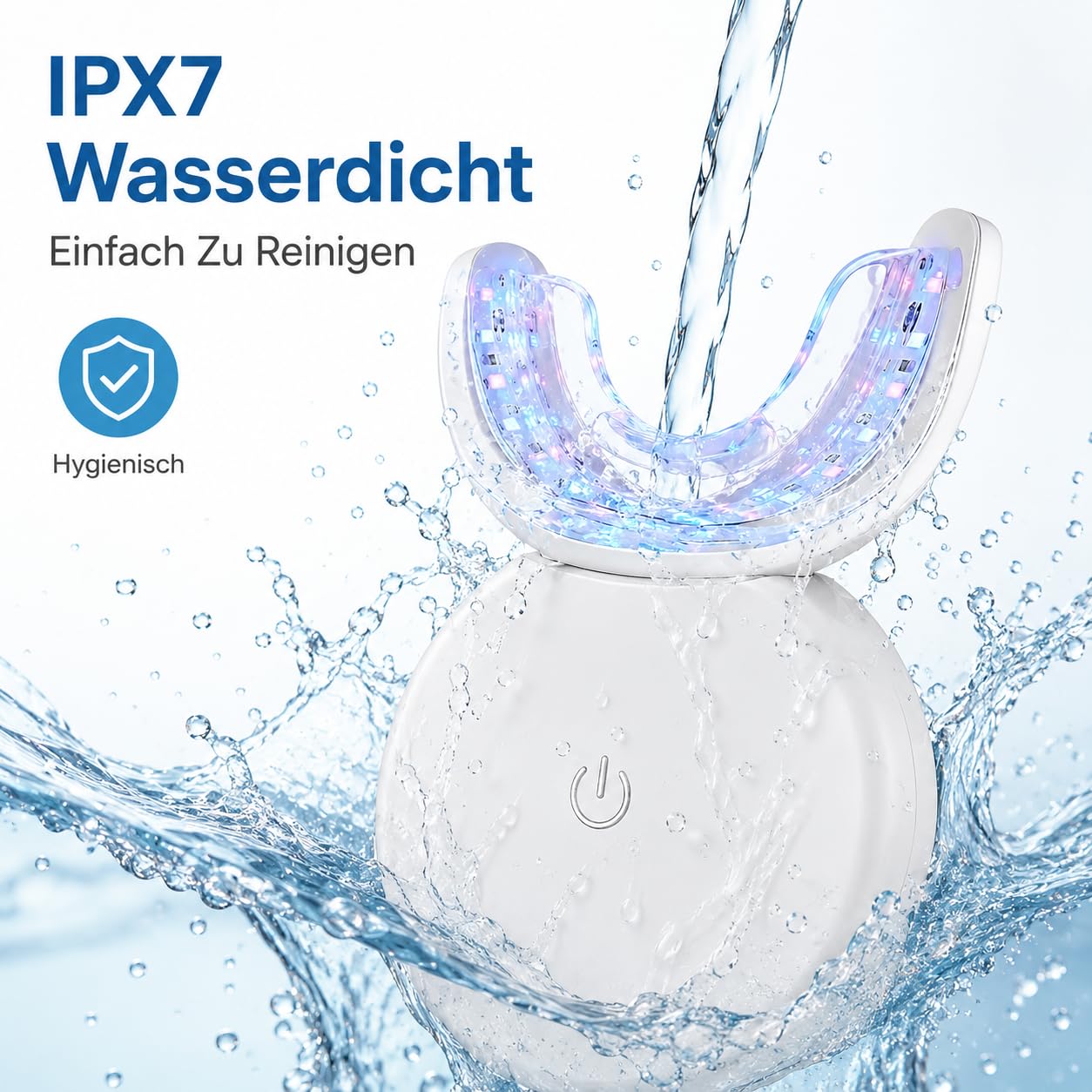 Wellawhite Teeth Whitening Zahnbleaching Set Für Zuhause Mit LED Licht Mundschiene Gel Für Gelbe Zähne Kaffee Tee Rotwein Verfärbungen (Schwarz)