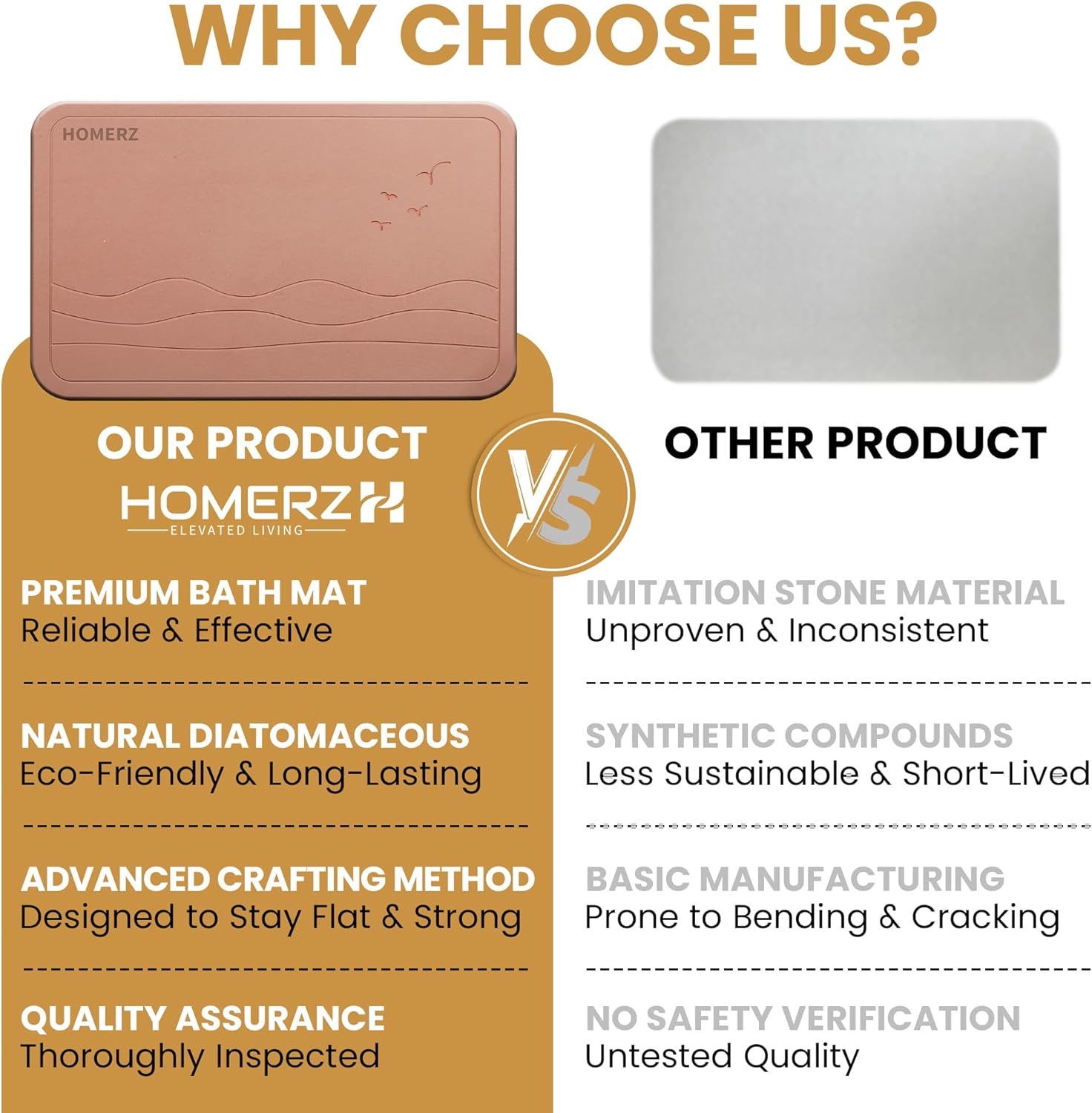 Homerz Stone Bath Mat – Premium Diatomaceous Earth Bath Mat, Rock Absorbent Bath Mats for Bathroom, Modern Stone Drying Mat, Shower Mat Outside Shower, Tapetes para Baño 23.6"x15.3" Pink - Image 7