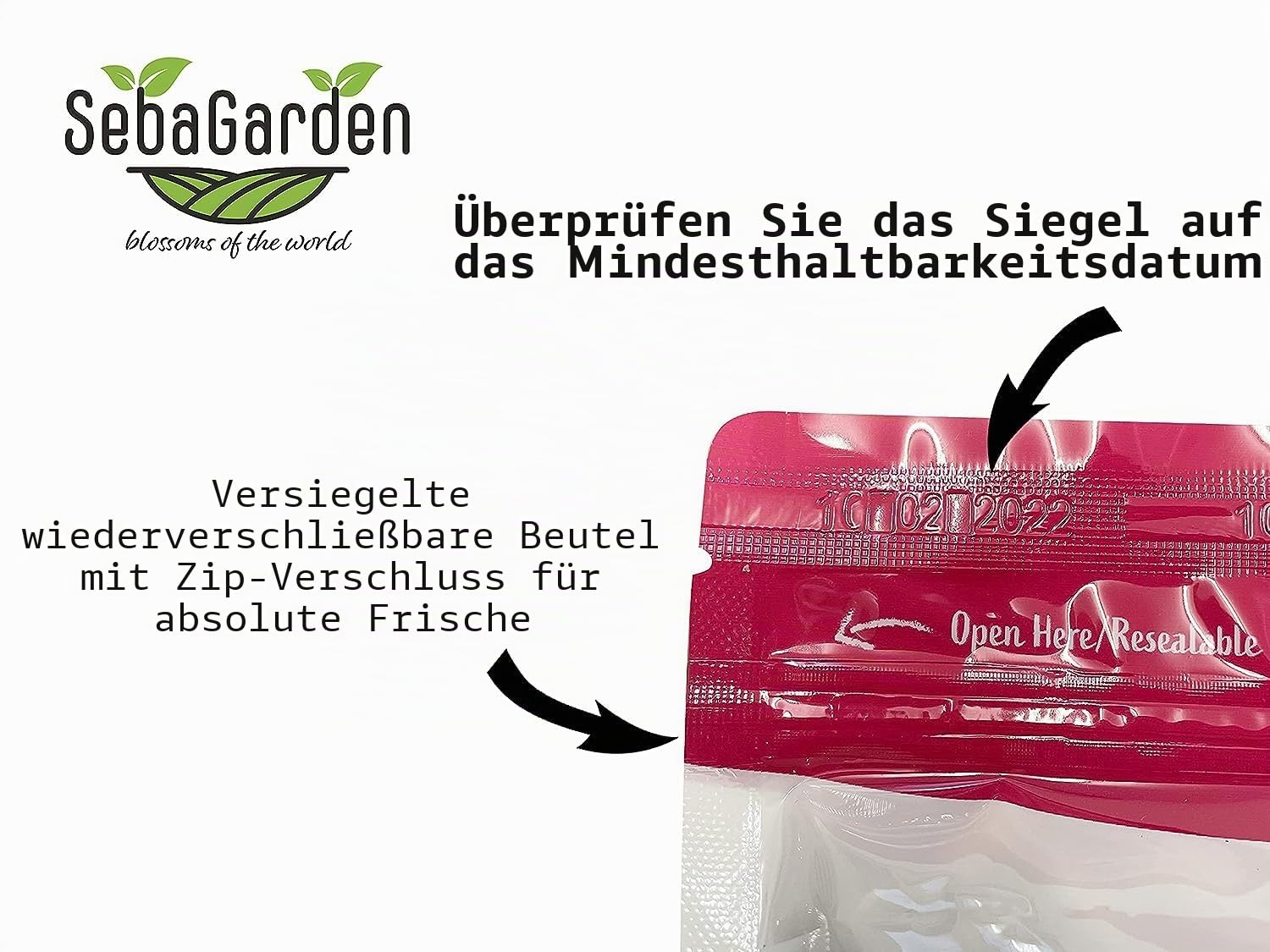 Seba Garden Kalifornische Mandeln roh - ganz natürlich - Druckverschlussbeutel 2 Kg