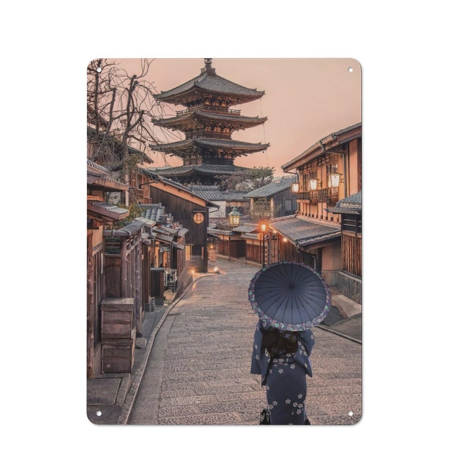 Junmoney Kyoto Retro Metal Wall Sign 40X30cm Featuring For Hallway Wall, For Garage, Workshop And Man Cave Decoration