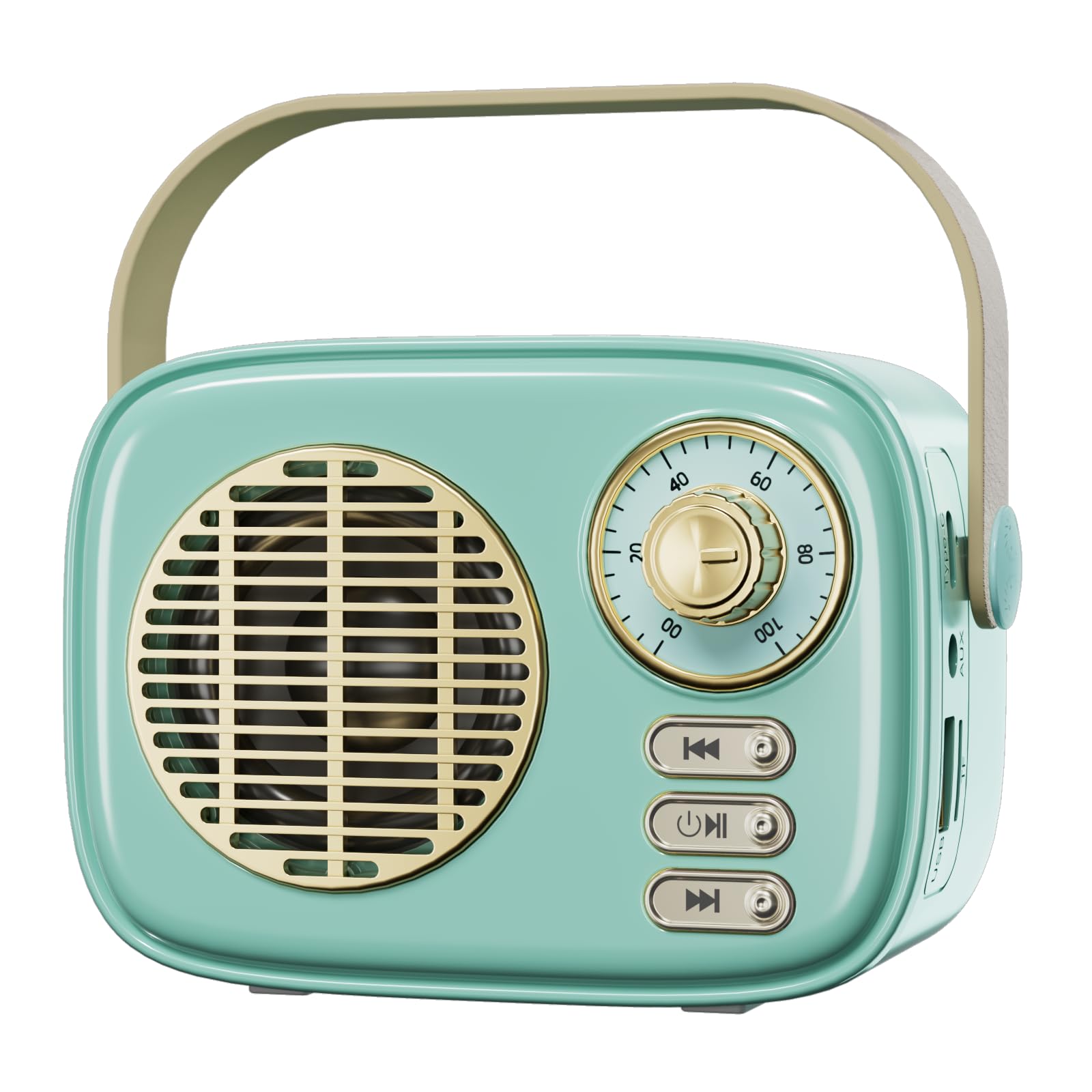 Mini altoparlante Bluetooth retrò, decorazione vintage, mini altoparlante wireless Bluetooth, regalo per donne, uomini, ragazze, carino portatile vecchio stile alla moda per cucina, scrivania, camera