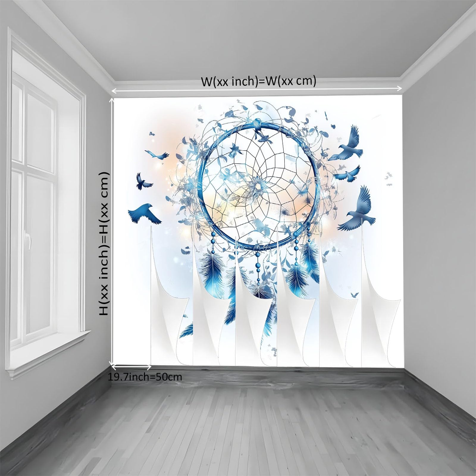 Generico Dream Dream Dream Bird Bird 3D Panoramiczna tapeta 350 x 256 cm, fototapeta z włókniny | Dekoracja Fototapeta Niebieska sypialnia dla dzieci,