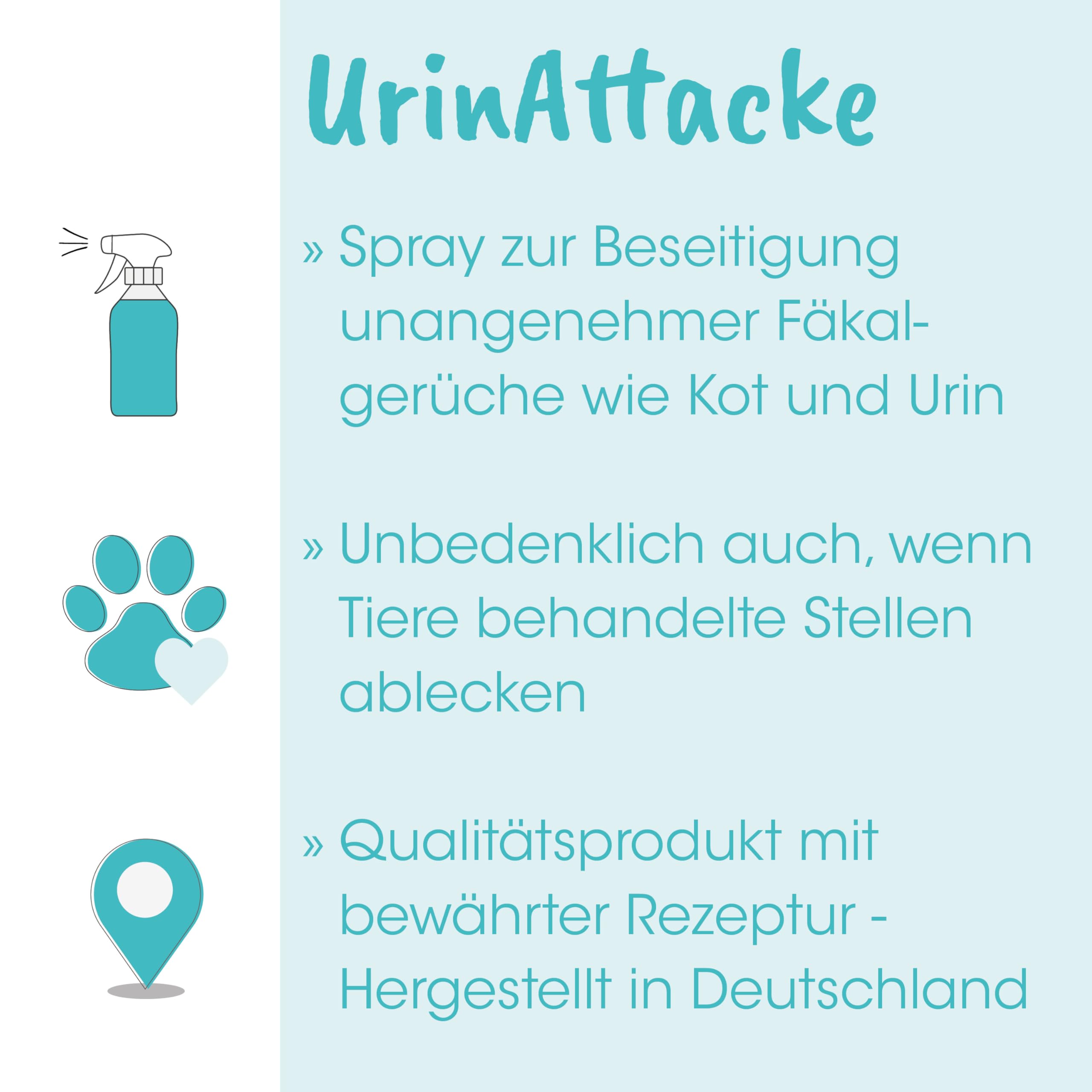 cdVet Naturprodukte casaCare UrineAttack Butelka z rozpylaczem, 500 ml, pies, kot, mocz, nieprzyjemny zapach, nieszkodliwe użytkowanie, zapobieganie, leczenie, oszczędność, natychmiastowy +