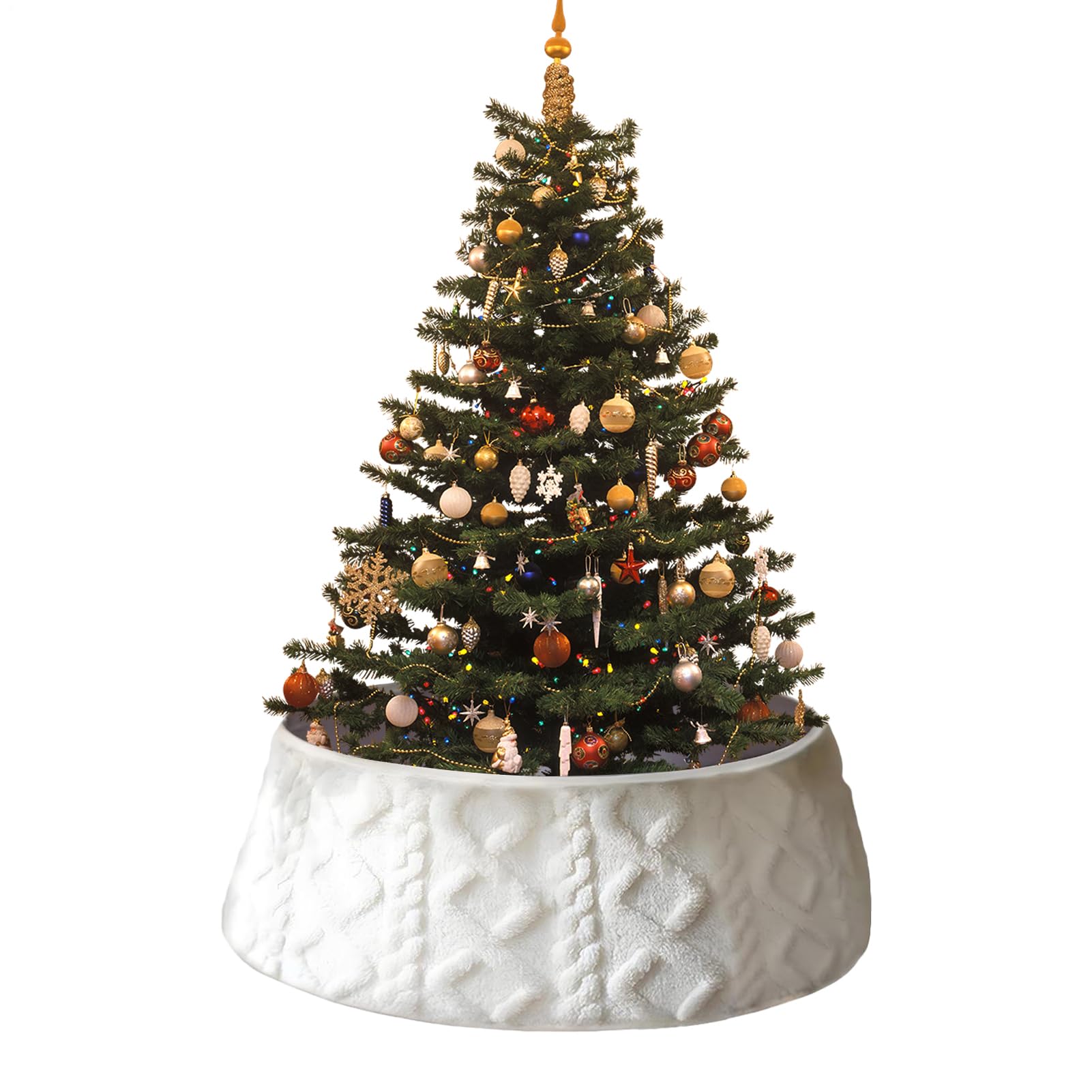 Cercle d'arbre décoratif tricoté pour embellir vos fêtes en famille