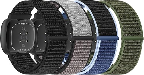 Miniatura 2 de Correa deportiva compatible con Fitbit Versa 4, Fitbit Sense 2, Fitbit Versa 3, Fitbit Sense, para mujeres y hombres, correa de repuesto de nailon