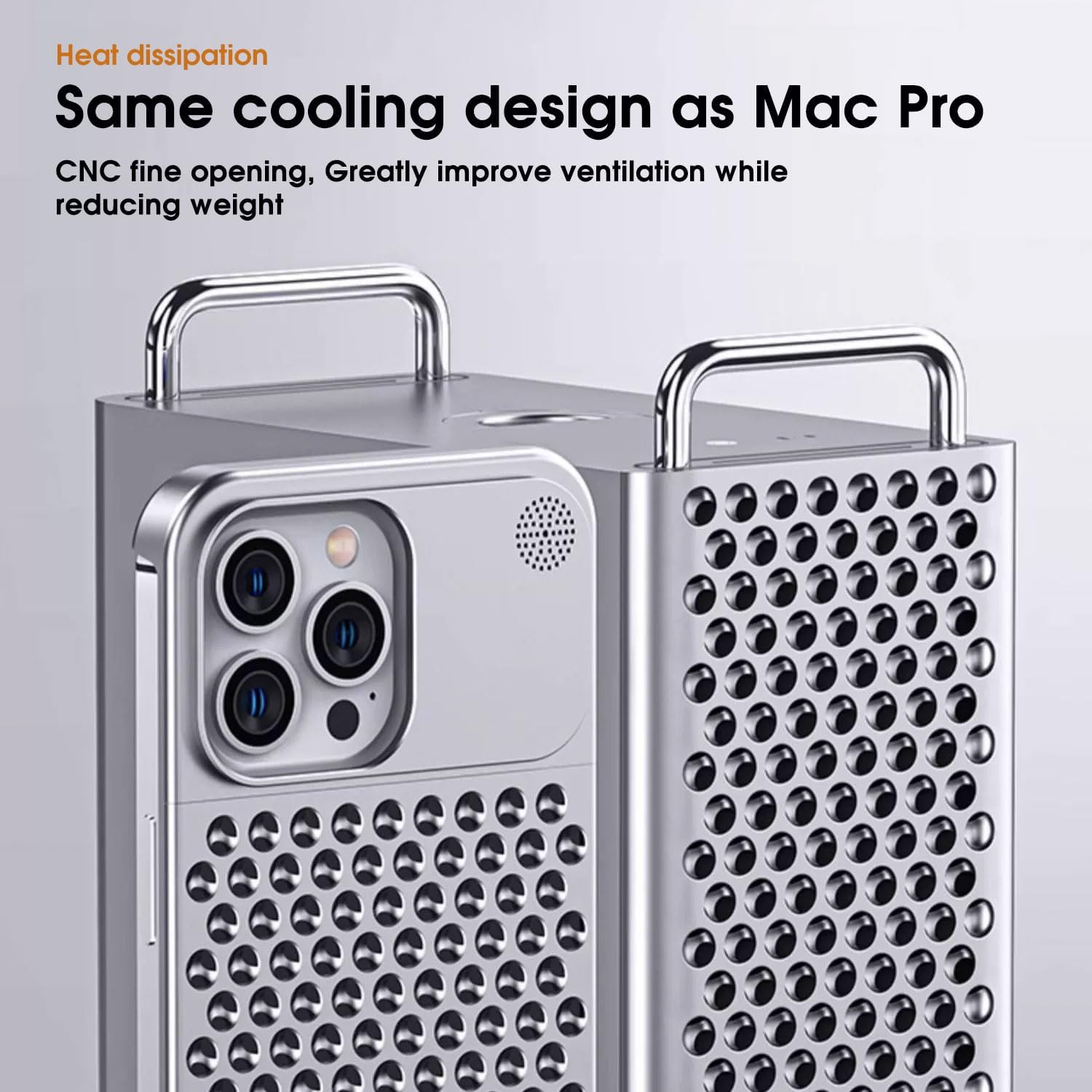Arae for iPhone 15 Pro Case, Metal Case Anti-Fall Heat Dissipation, Anti-Scratch Slim Aluminum Case for iPhone 15 Pro 6.1inch, Gray