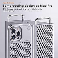 Vista 7 de Arae Funda de metal para iPhone 15 Pro, disipación de calor anticaídas, funda de aluminio delgada antiarañazos para iPhone 15 Pro de 6.1 pulgadas