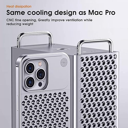 Miniatura 6 de Arae Funda de aluminio para iPhone 14  iPhone 13, disipación de calor anticaídas, funda delgada antiarañazos para iPhone 14iPhone 13, gris