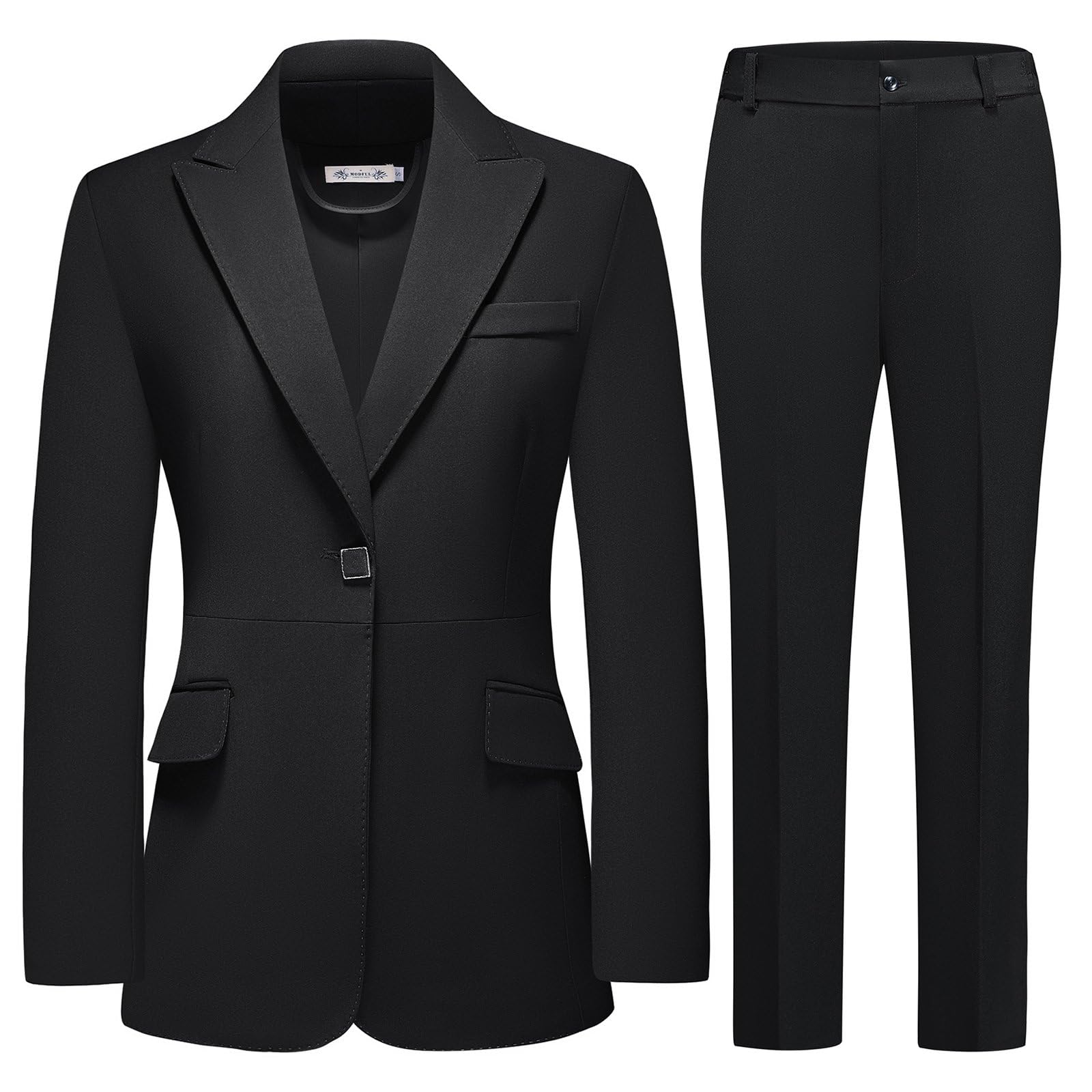 MODFUL Pant Suits for Women Business Suit Set 2 Piece Slim Fit Blazer Jacket One Button Formal Suit