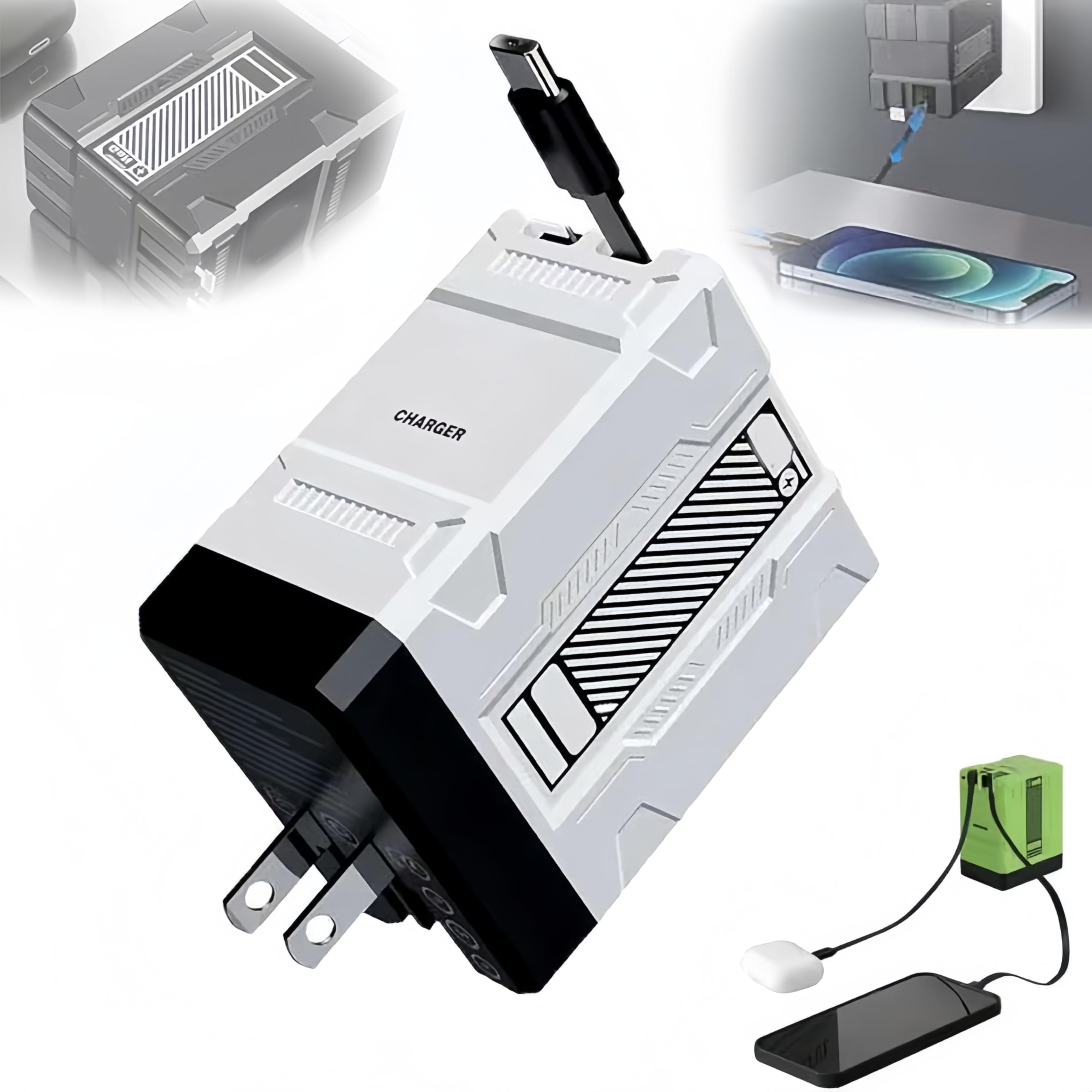 2-in-1 Fast Charging Adapter Compatible with 120W 2026 New Scalable Retractable 120w Fast Charger Module All in One