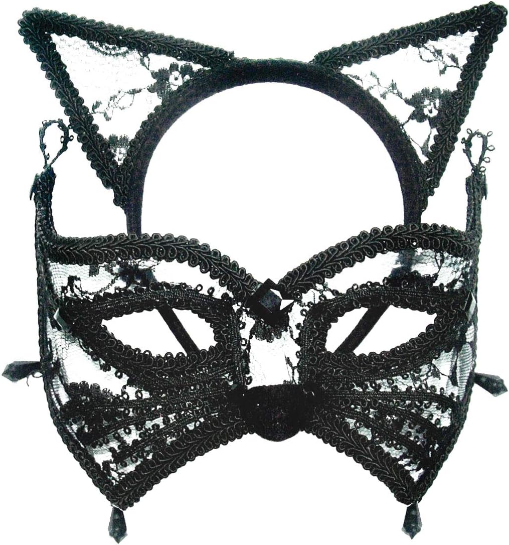 Bristol Novelty EM329 Cat Mask with Ears on Headband, Multi-Colour, One Size