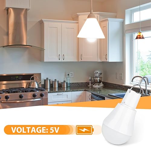 Miniatura 7 de Paquete de 2 bombillas LED de energía solar, luces solares portátiles de carga USB con panel solar para interiores y exteriores, senderismo,