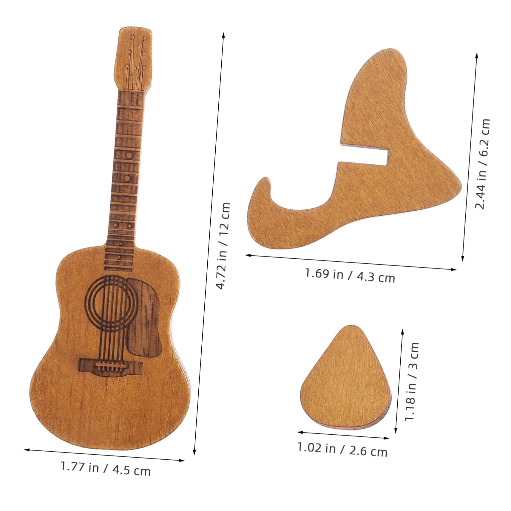 Toyvian Plektron gitarowy, walizka kapodaster, do gitary akustycznej, elektrycznej, kapodaster, różne strojenie, stojak, kostki gitarowe, Brązowy x 5 szt, aktówka