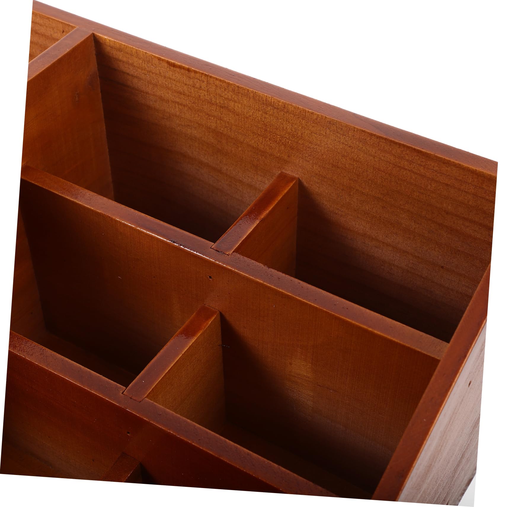 Organizador De Escritorio De Madera Multi-Funcional Soporte para Cosméticos y Utensilios De Oficina Estante De Almacenamiento y Seis Compartimentos para Decoración De Mesa y