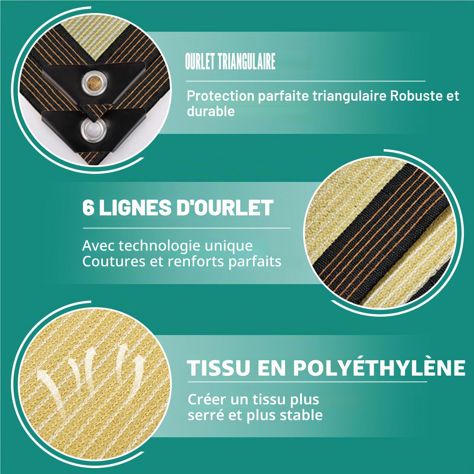 Filet d'Ombrage avec Œillets 4x6m – 90% Protection UV, Voile d'Ombrage Extérieure Résistante au Vent, Brise Vue pour Terrasse, Jardin, Pergola, Balcon