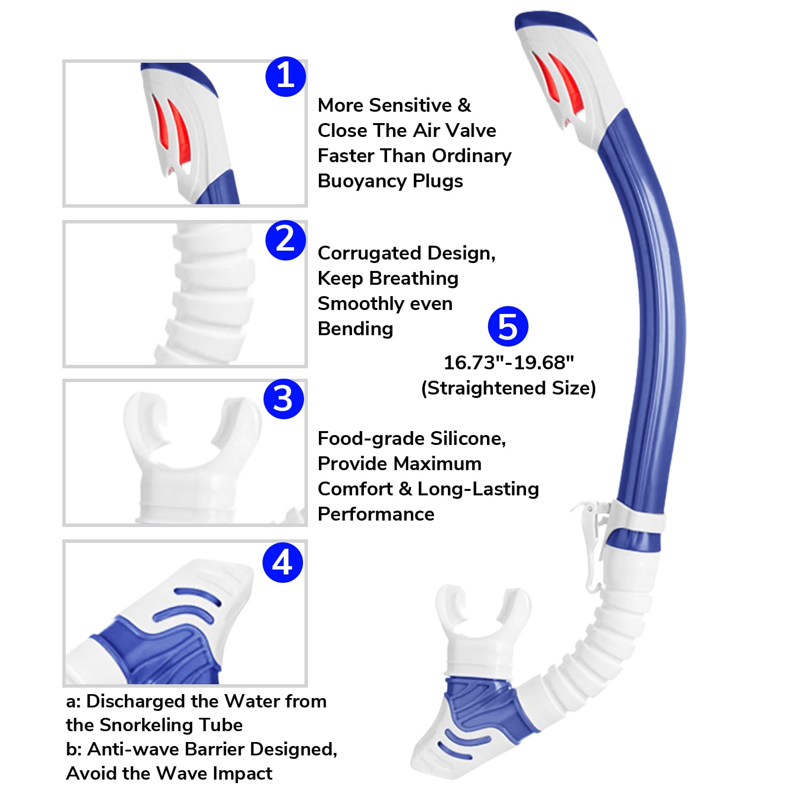 Attrezzatura da snorkeling per miopi, set da snorkeling per adulti e giovani, maschera subacquea anti nebbia per miopi e boccaglio in silicone completamente asciutto per immersioni, snorkeling, apnea