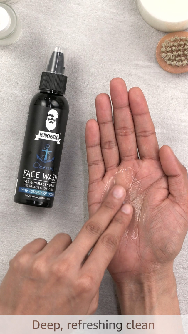 Nettoyant Visage Gel Océan Muuchstac Pour Hommes - Anti-acné Et Boutons, 100ml, Ingrédients Naturels