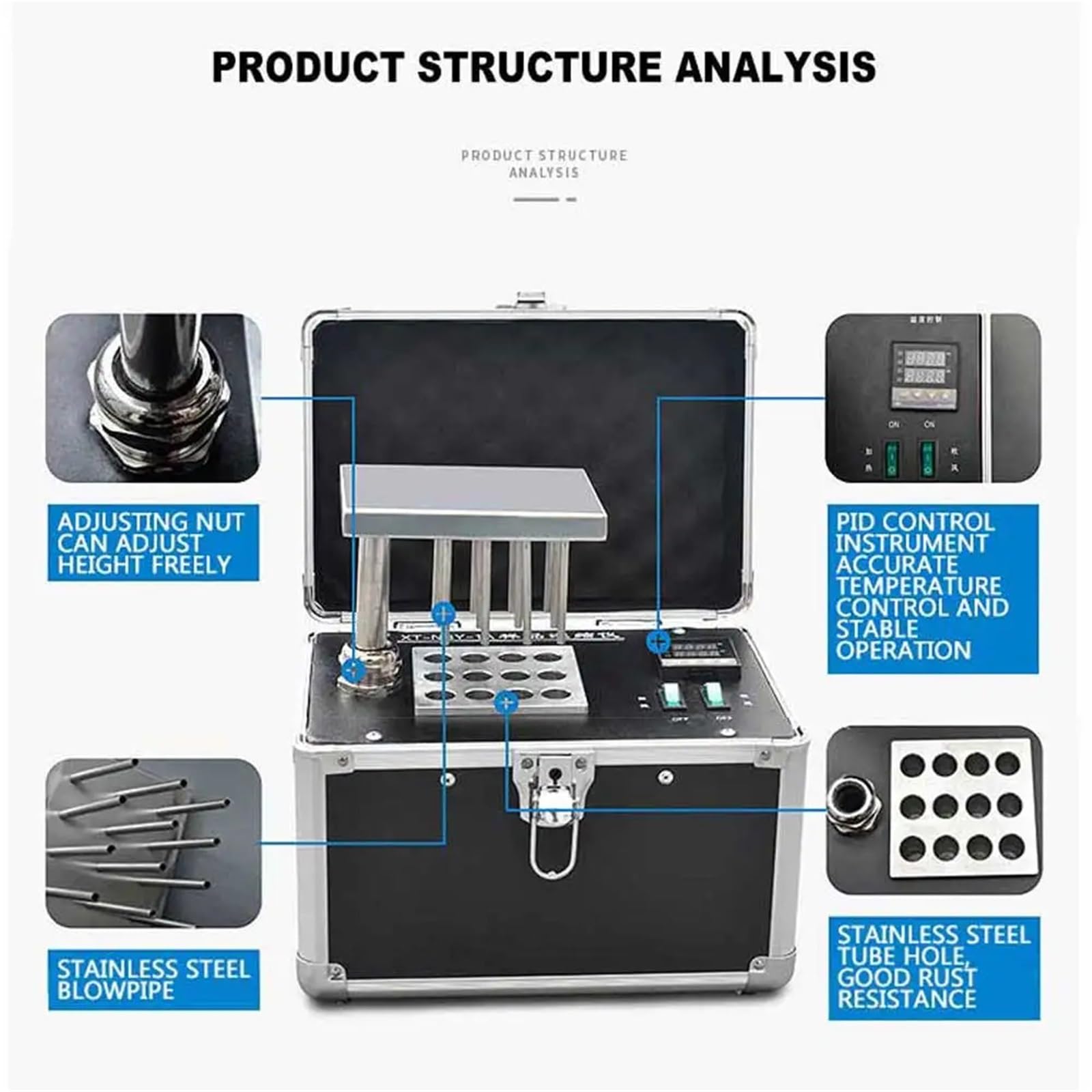 Instrumento de soplado nitrógeno seco, instrumento concentración muestra, secado aire automático temperatura constante laboratorio 12 orificios Instrumento de medición
