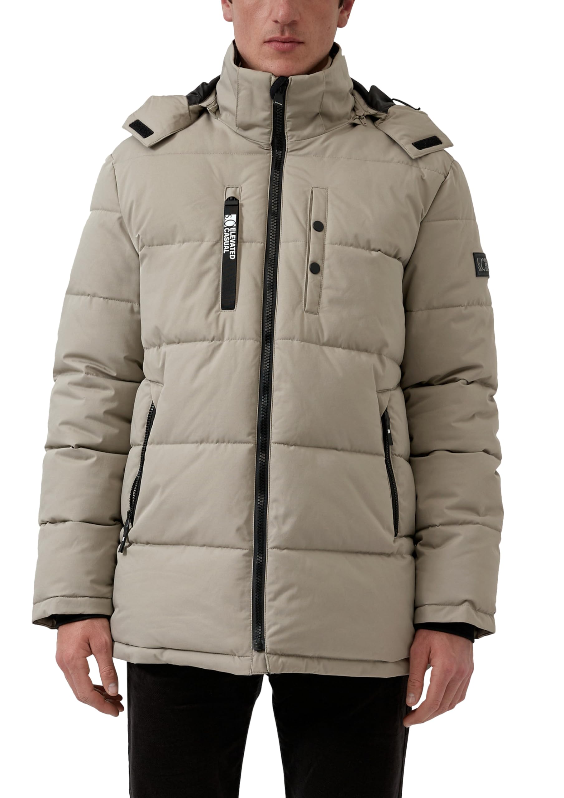 s.Oliver Wasserabweisende Pufferjacke mit abnehmbarer Kapuze und sportiven Details