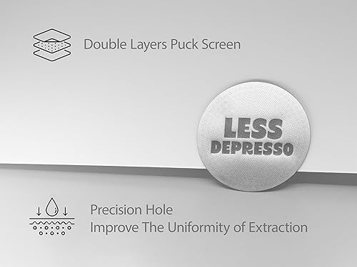 Miniatura 2 de WALNUT COFFEE Pantalla de disco espresso de 2.008 in con soporte de nogal  0.067 in de grosor 150 m de acero inoxidable 316  Filtro reutilizable de